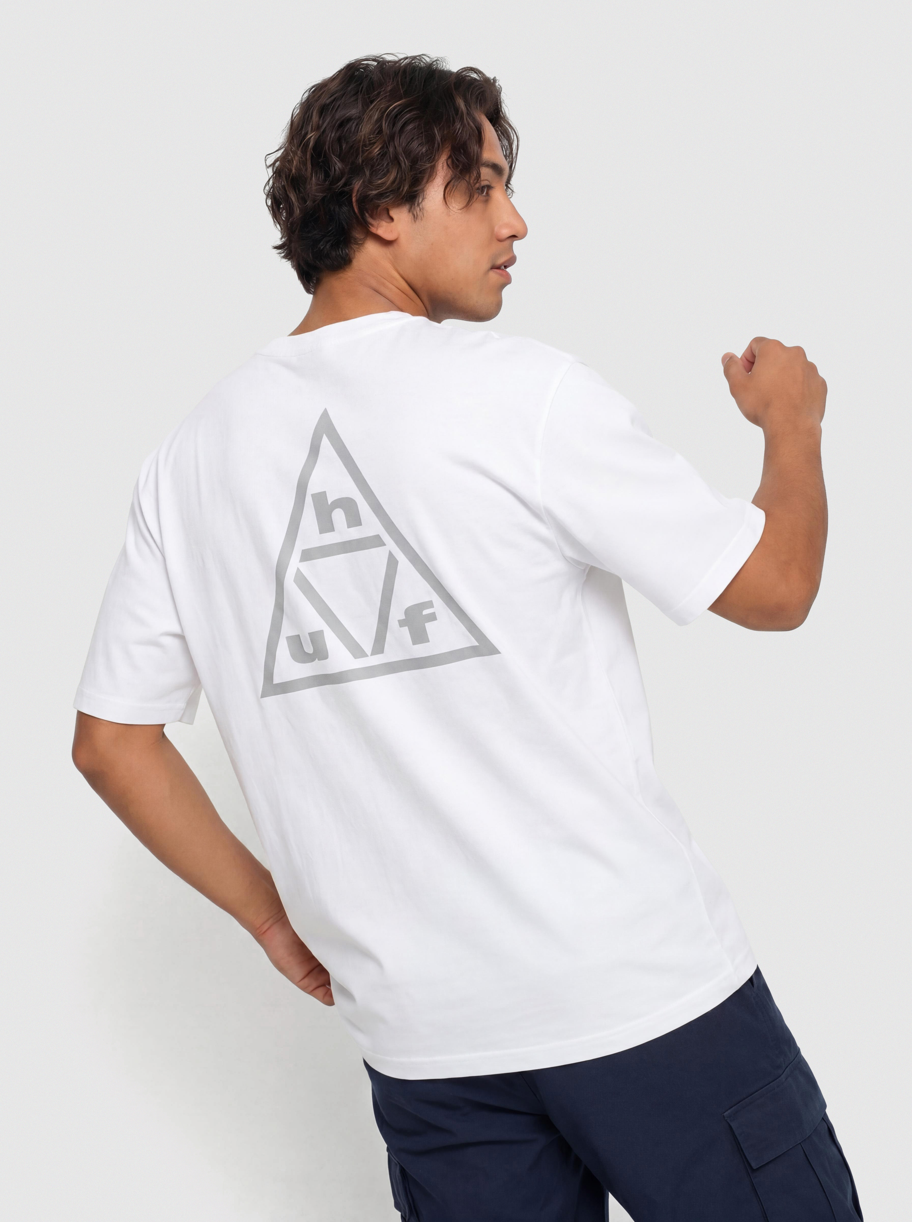 Футболка HUF Triple Triangle (white/grey)