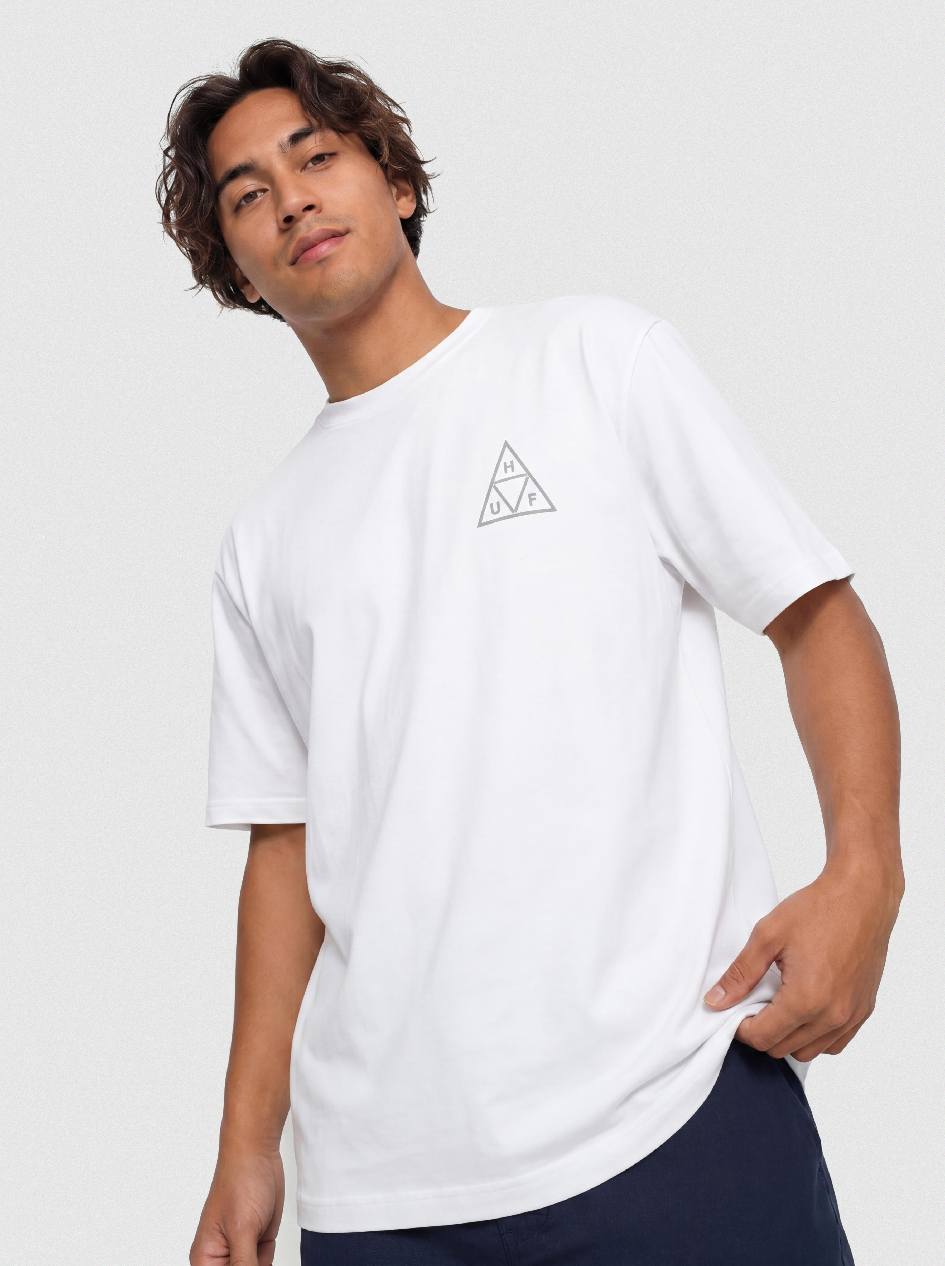 Футболка HUF Triple Triangle (white/grey)