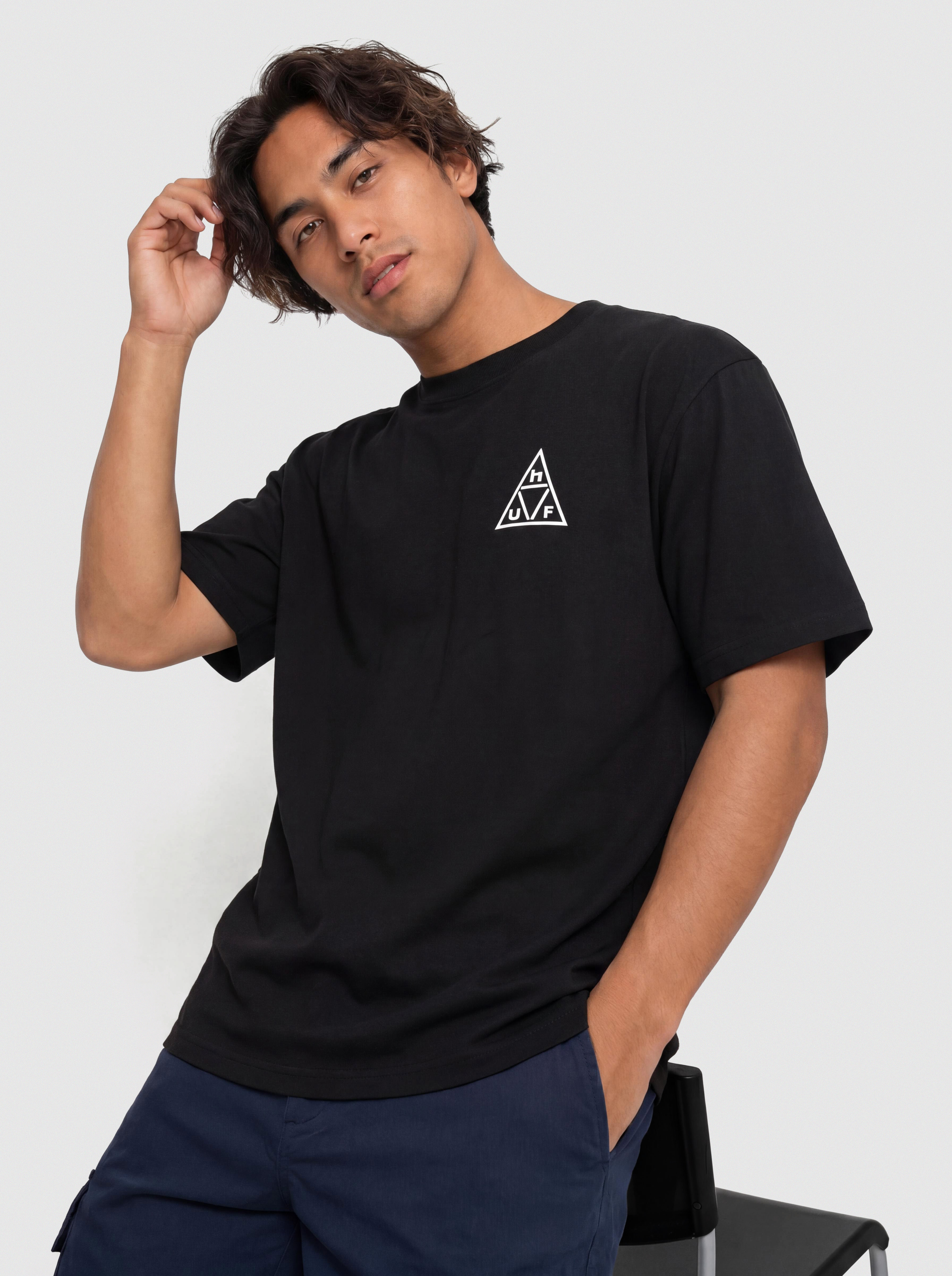 Футболка HUF Triple Triangle (black/white)