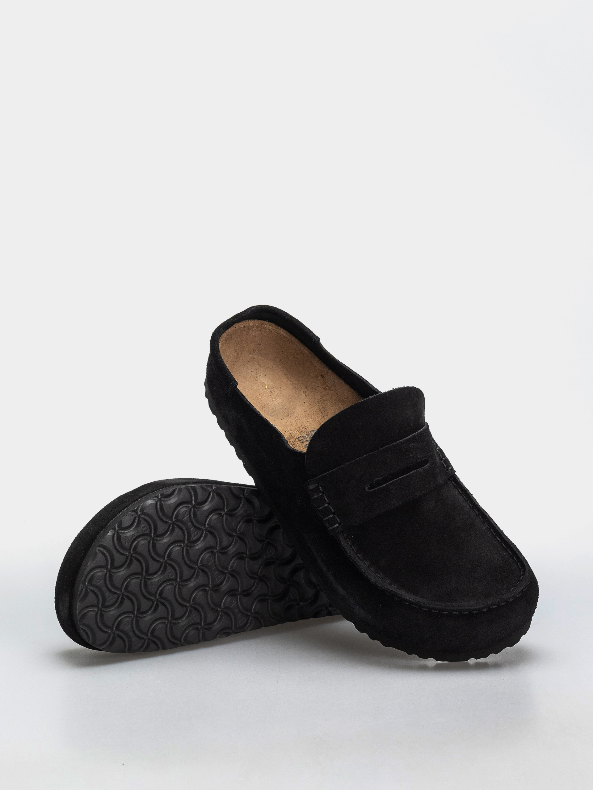 Шльопанці Birkenstock Naples Wrapped Suede Leather Regular (black)