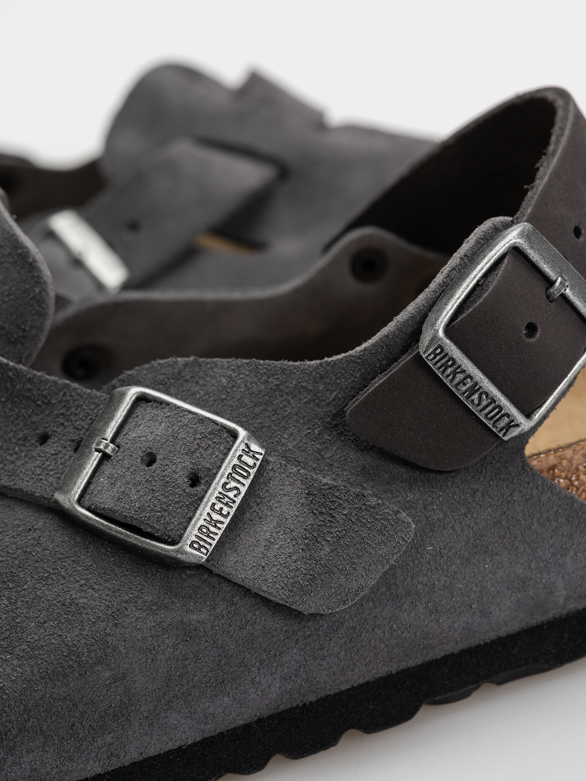 Шльопанці Birkenstock Tokio Suede Leather Regular (charcoal)