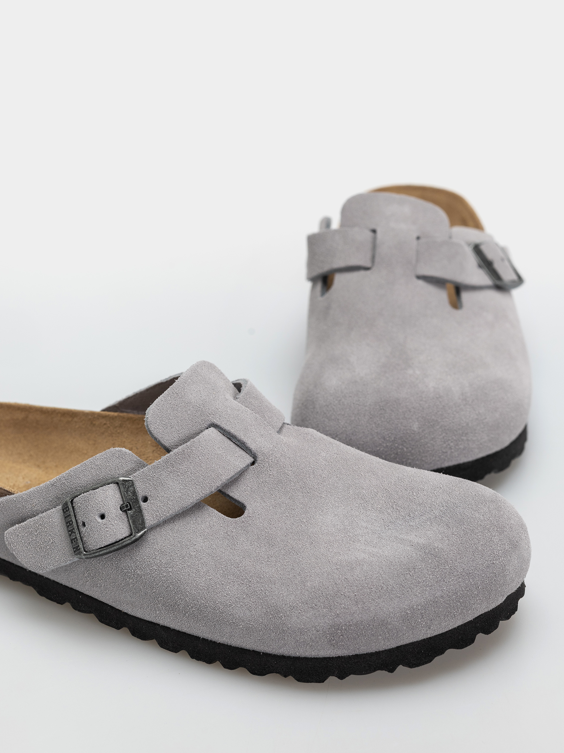 Шльопанці Birkenstock Boston Suede Leather Narrow (lavender sky)