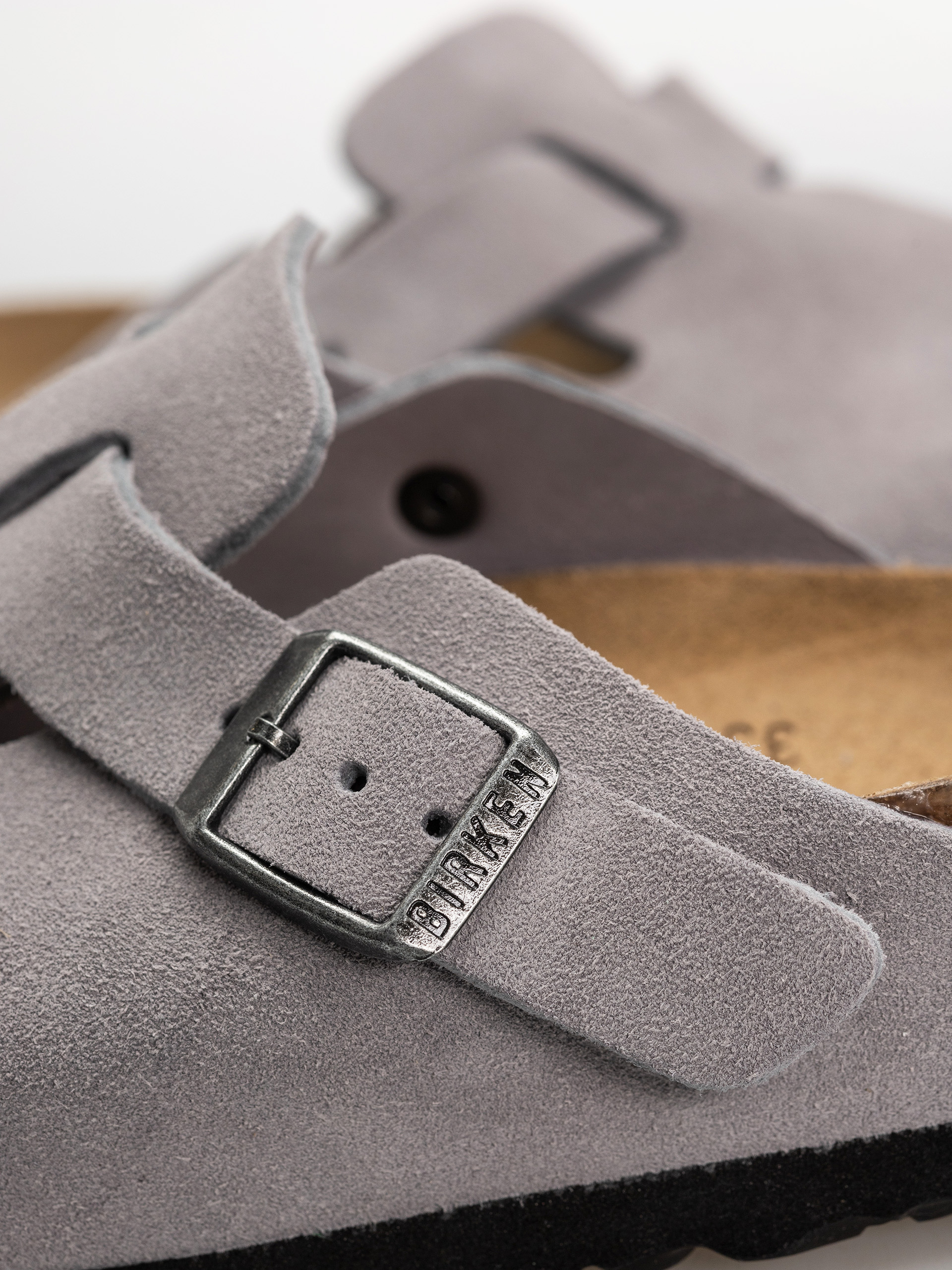 Шльопанці Birkenstock Boston Suede Leather Narrow (lavender sky)