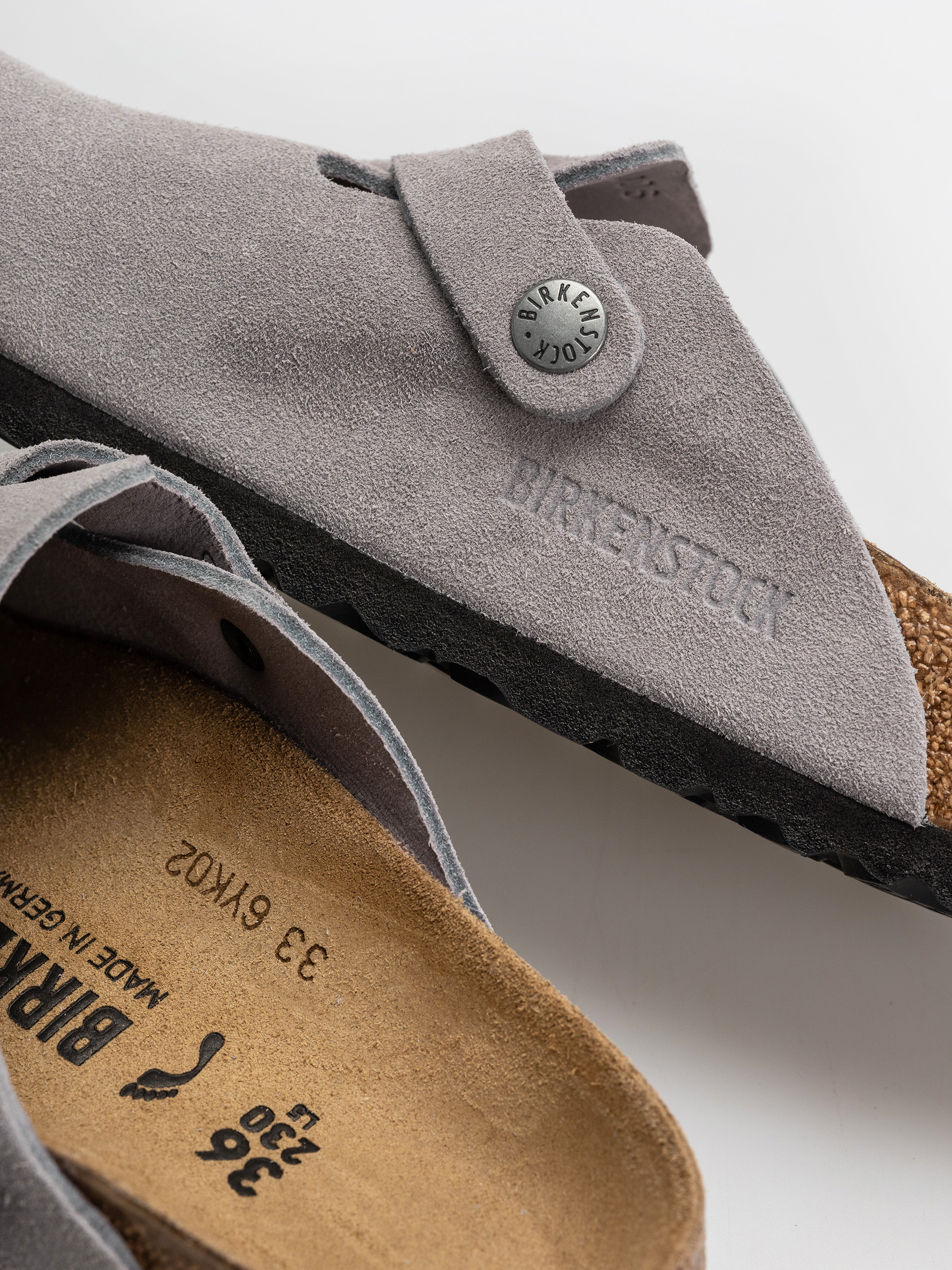 Шльопанці Birkenstock Boston Suede Leather Narrow (lavender sky)