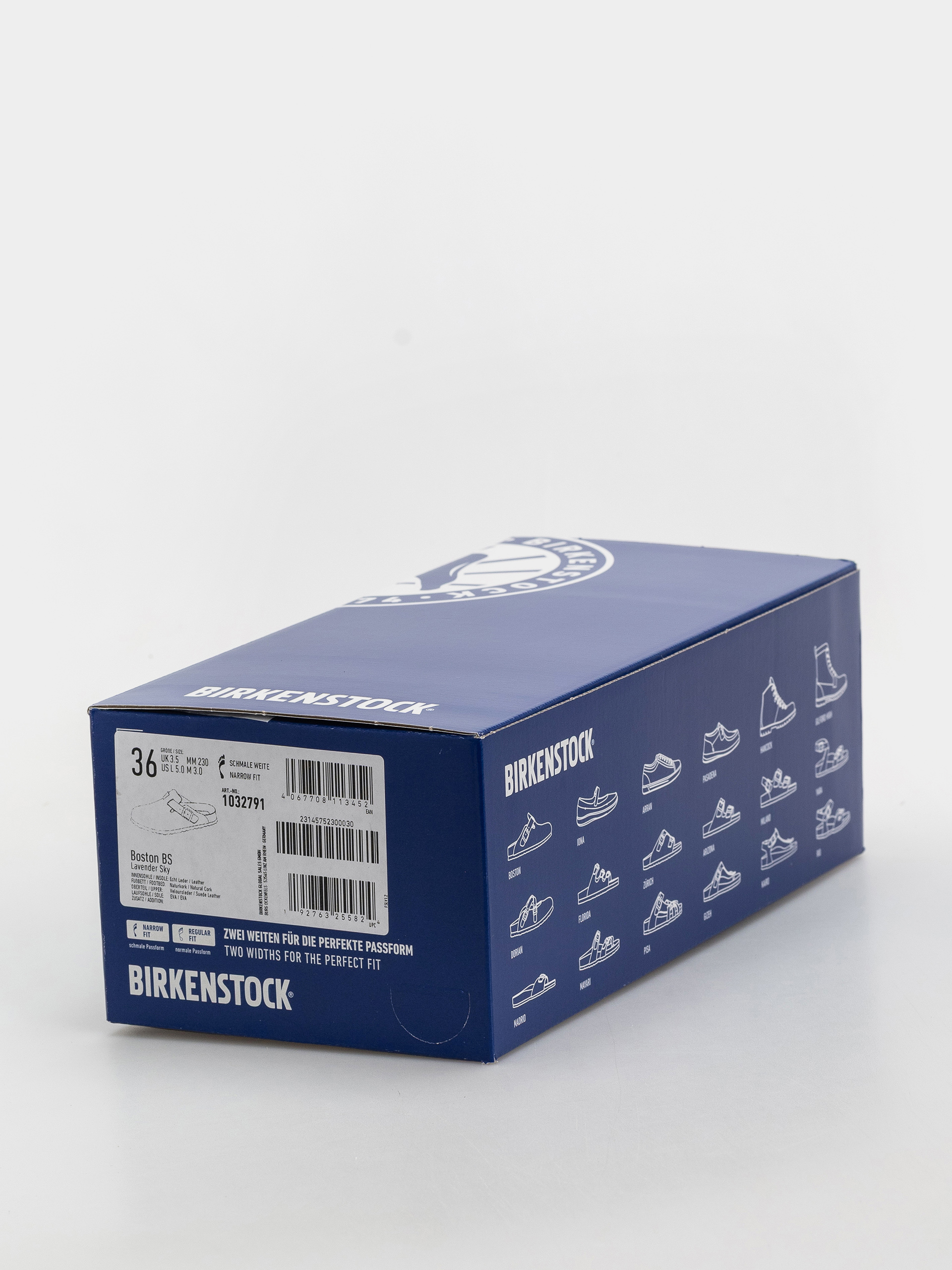 Шльопанці Birkenstock Boston Suede Leather Narrow (lavender sky)
