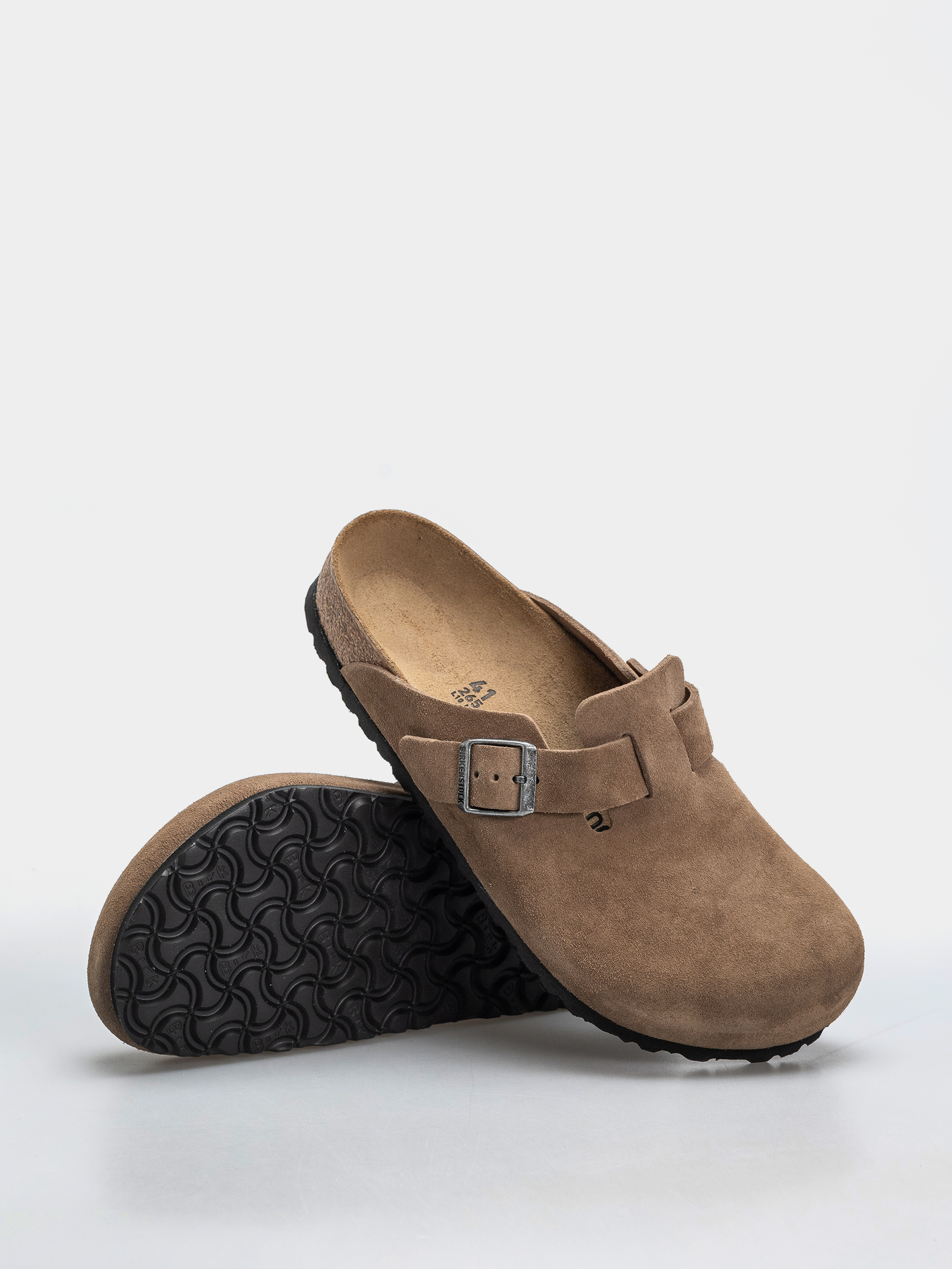 Шльопанці Birkenstock Boston Suede Leather Regular (dark tea)