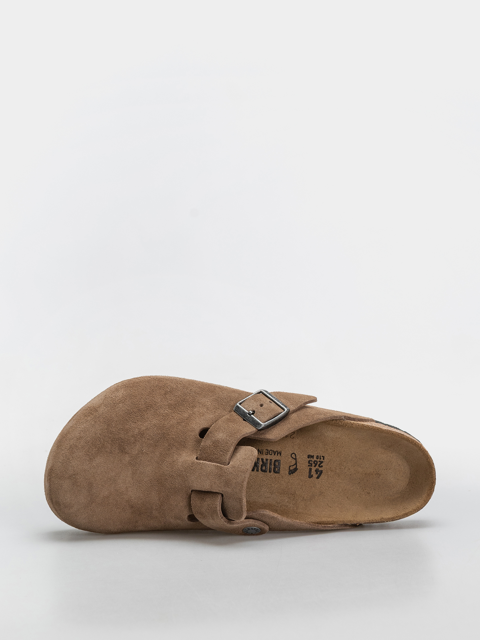 Шльопанці Birkenstock Boston Suede Leather Regular (dark tea)