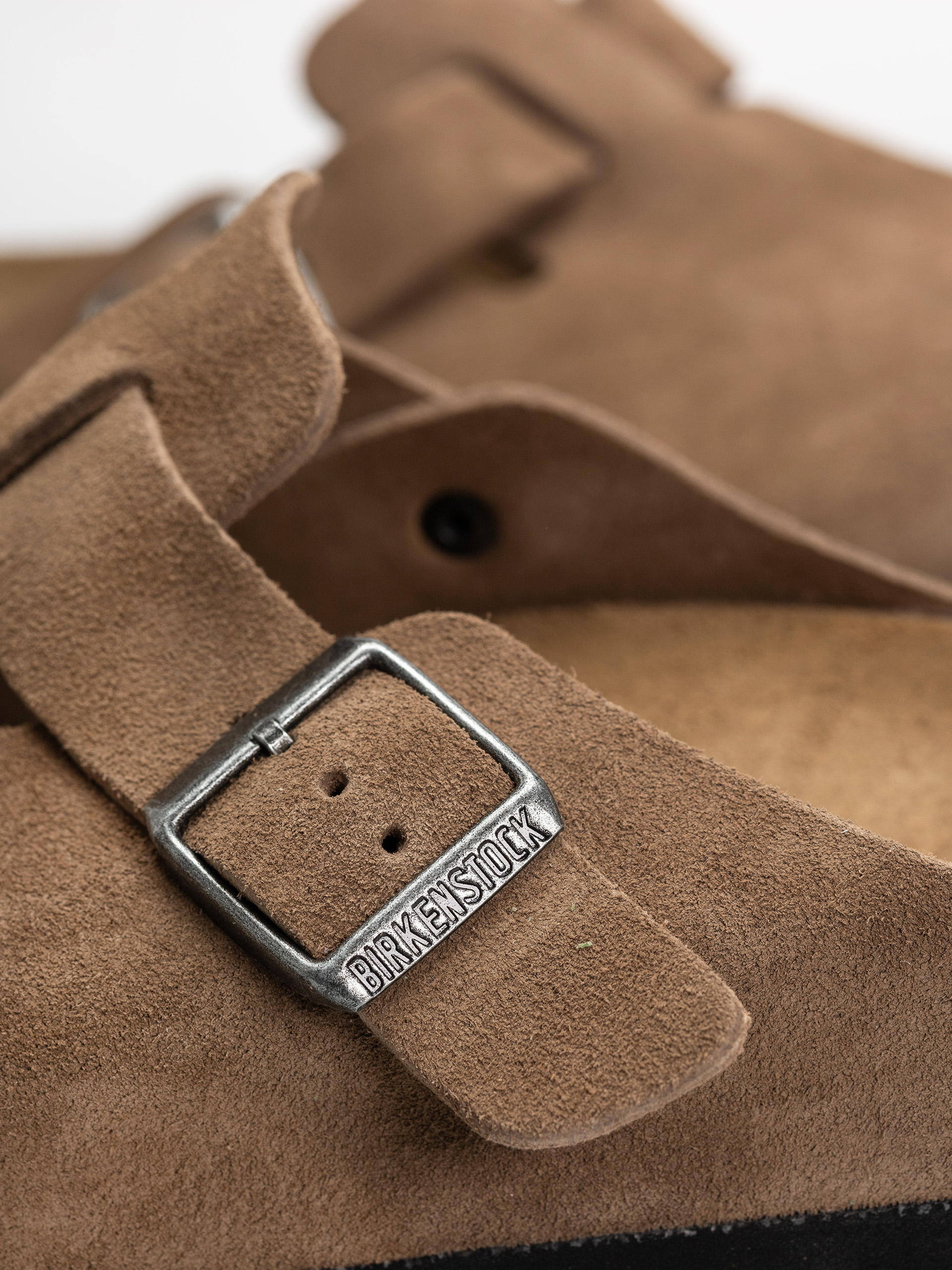 Шльопанці Birkenstock Boston Suede Leather Regular (dark tea)