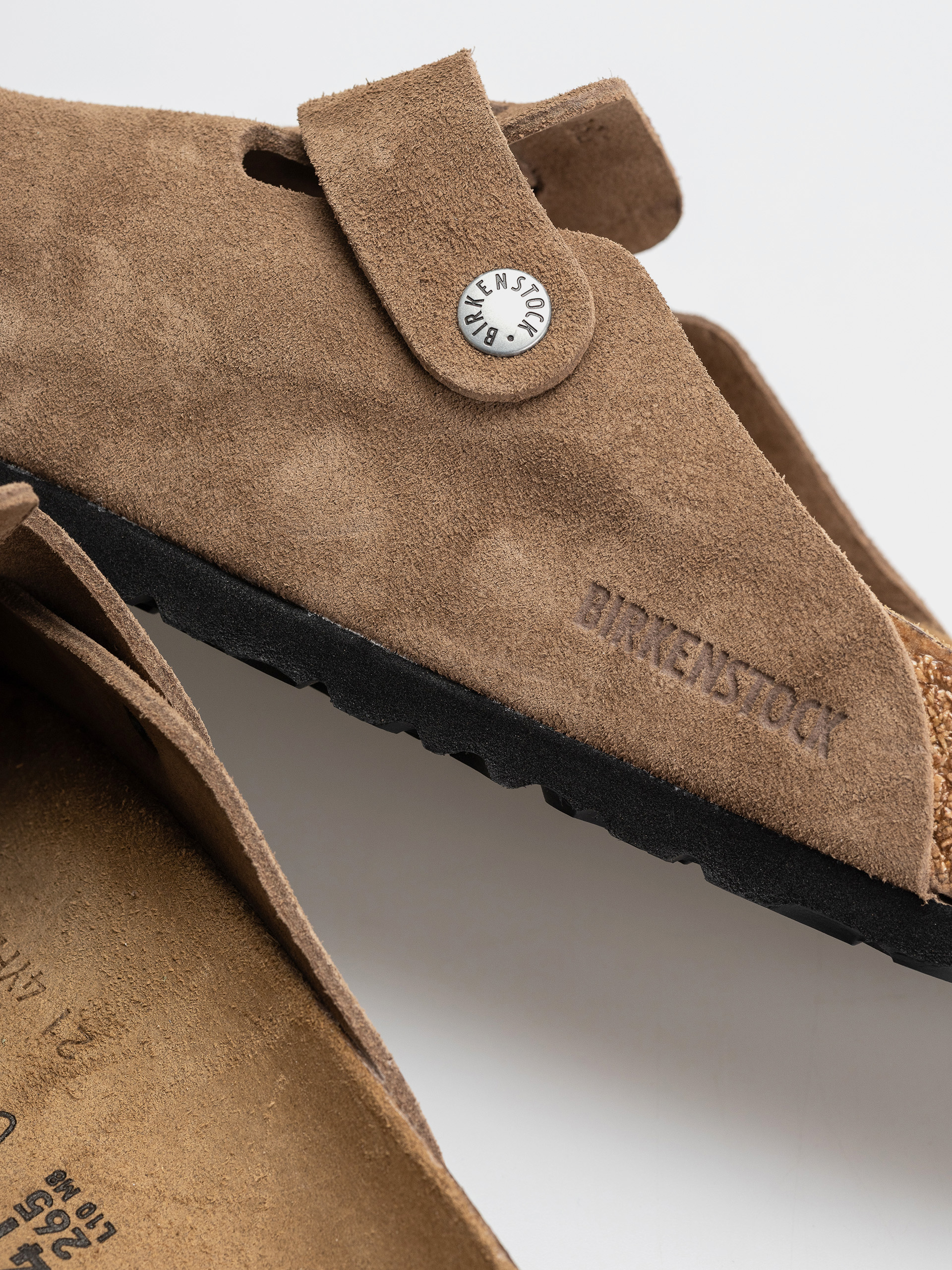 Шльопанці Birkenstock Boston Suede Leather Regular (dark tea)