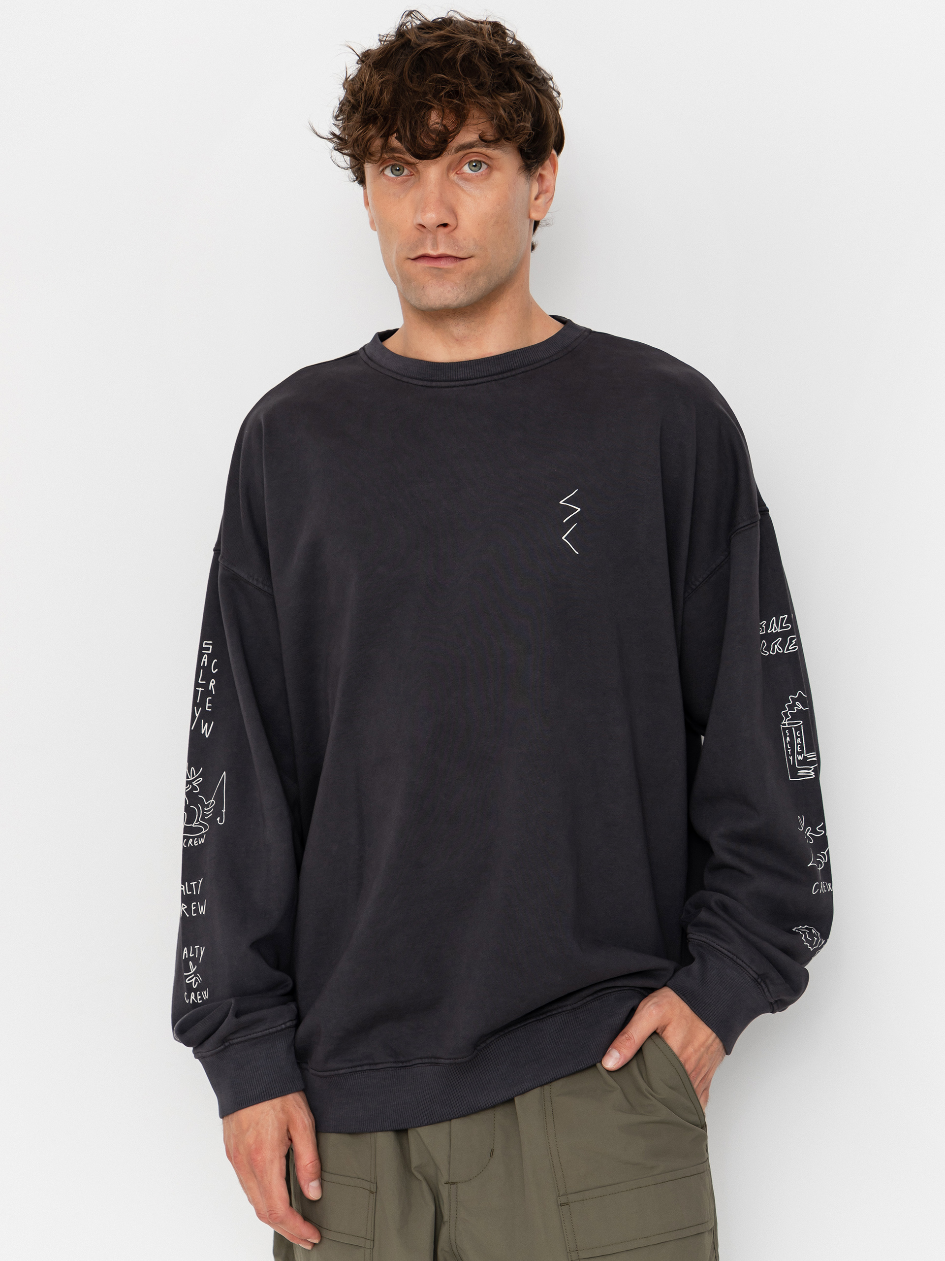 u0421u0432u0456u0442u0448u043eu0442 Salty Crew Reel Lb Crewneck (pirate black)