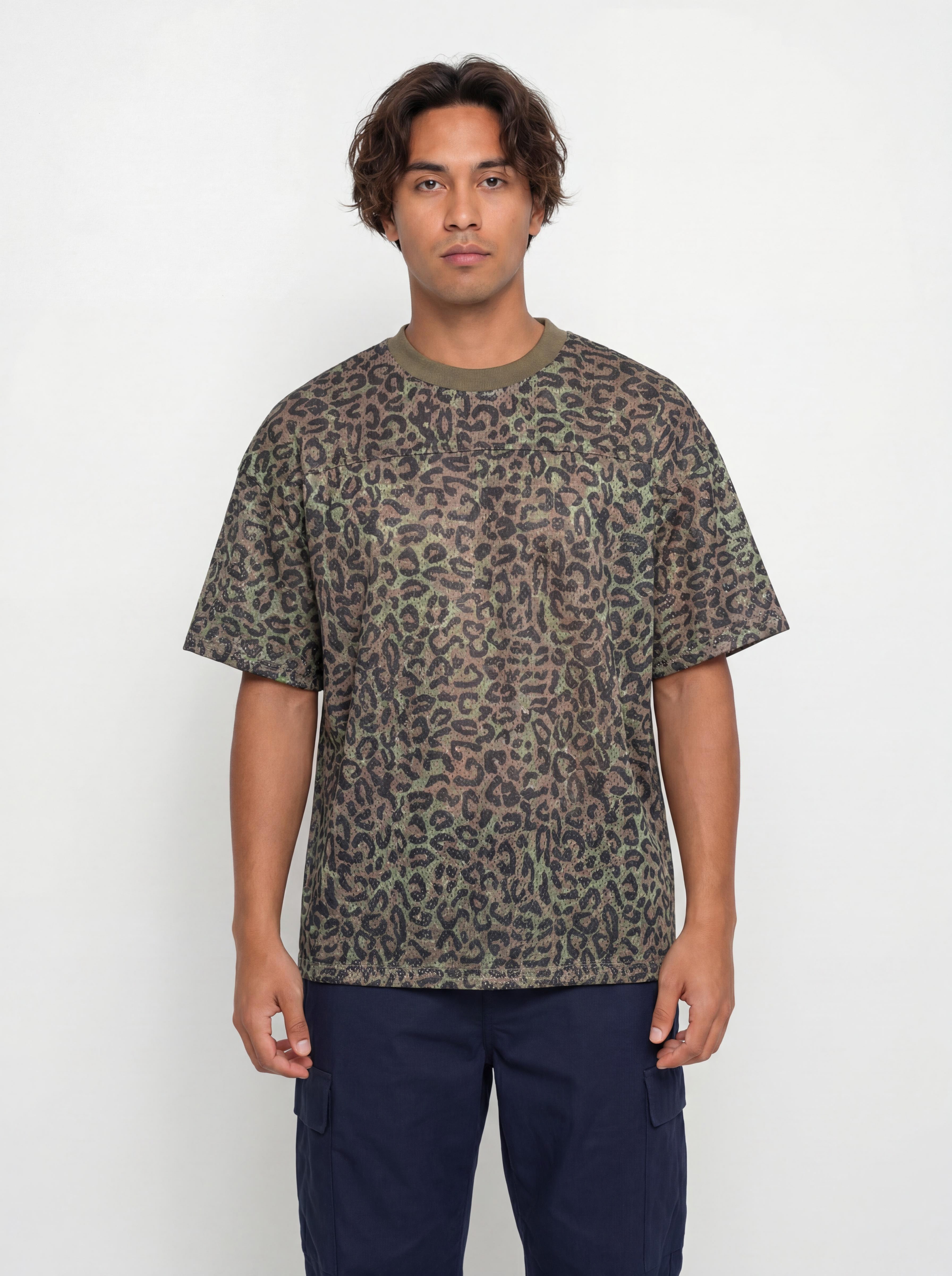 Футболка Wasted Paris Cheetah Mesh Boxy (olive khaki camo)
