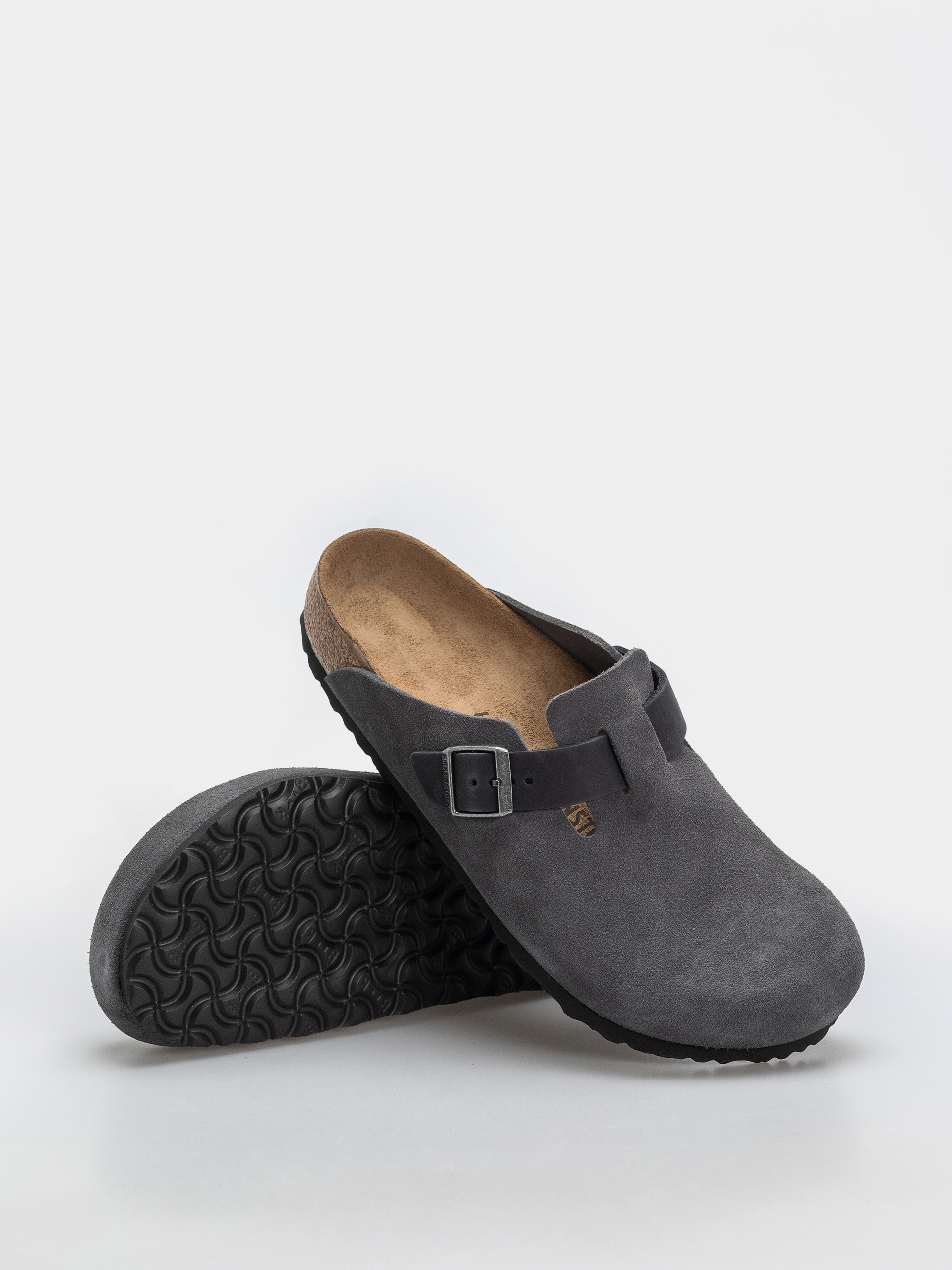 Шльопанці Birkenstock Boston Mixed Leather Regular (charcoal)