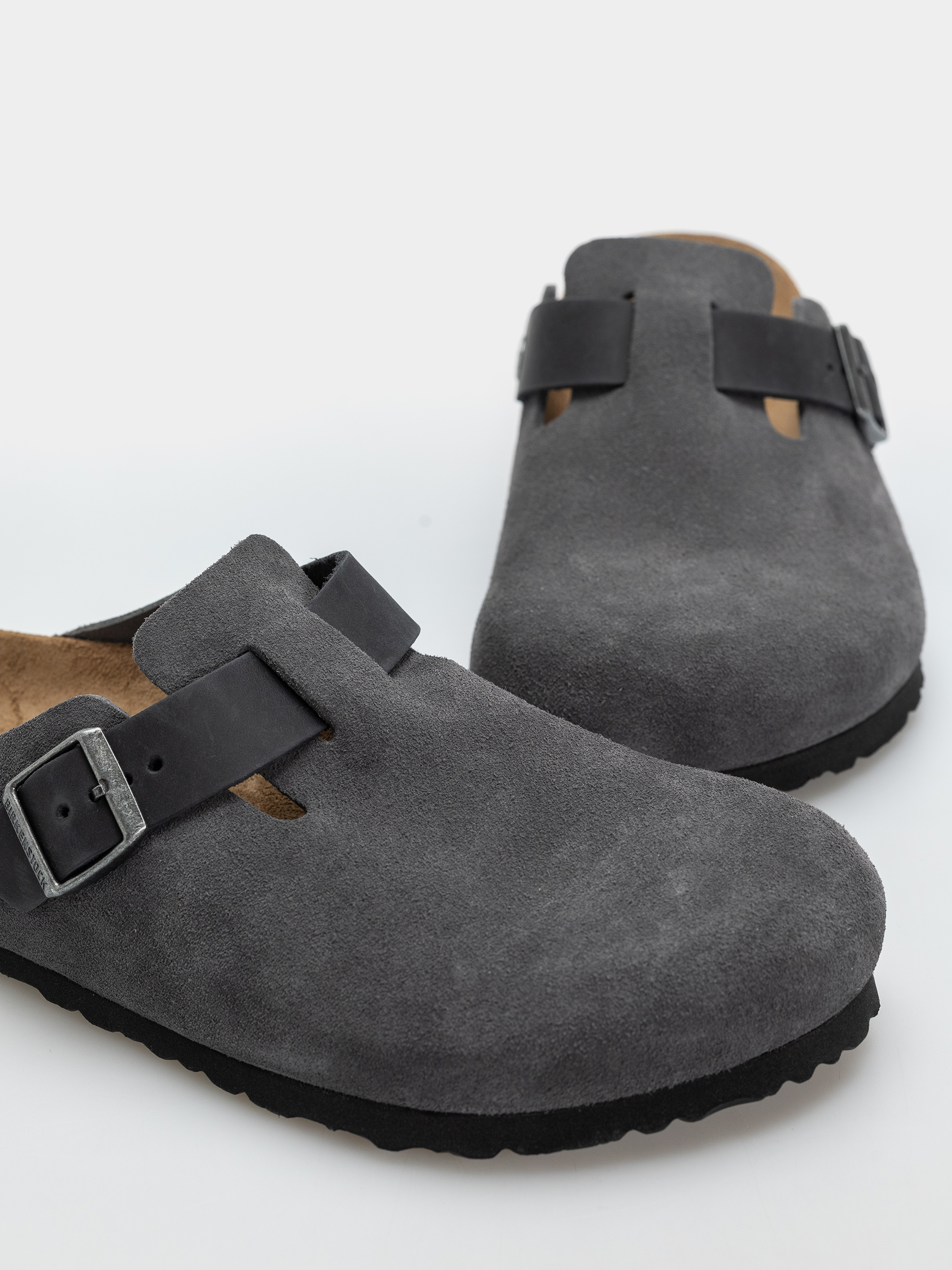 Шльопанці Birkenstock Boston Mixed Leather Regular (charcoal)