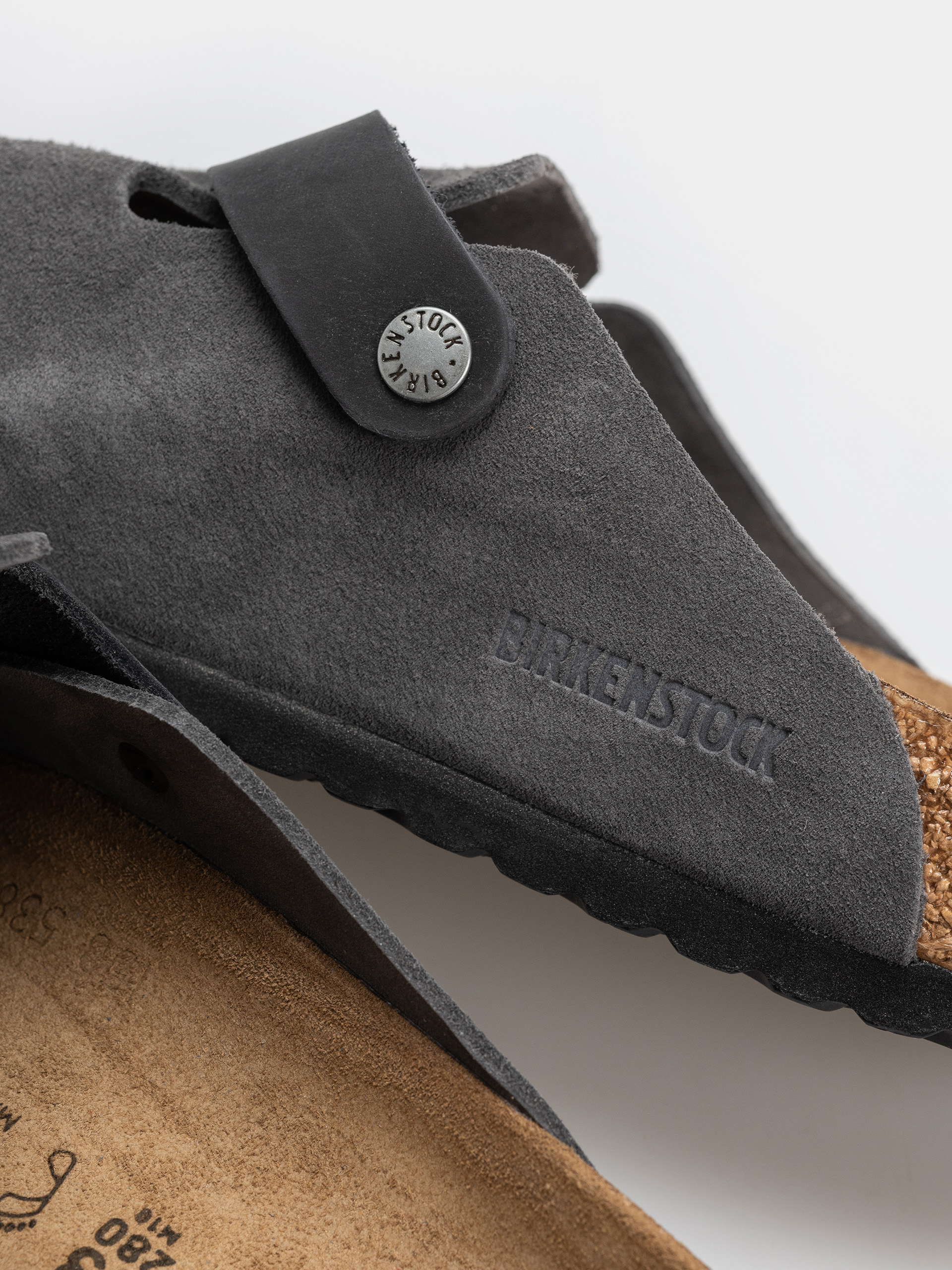 Шльопанці Birkenstock Boston Mixed Leather Regular (charcoal)