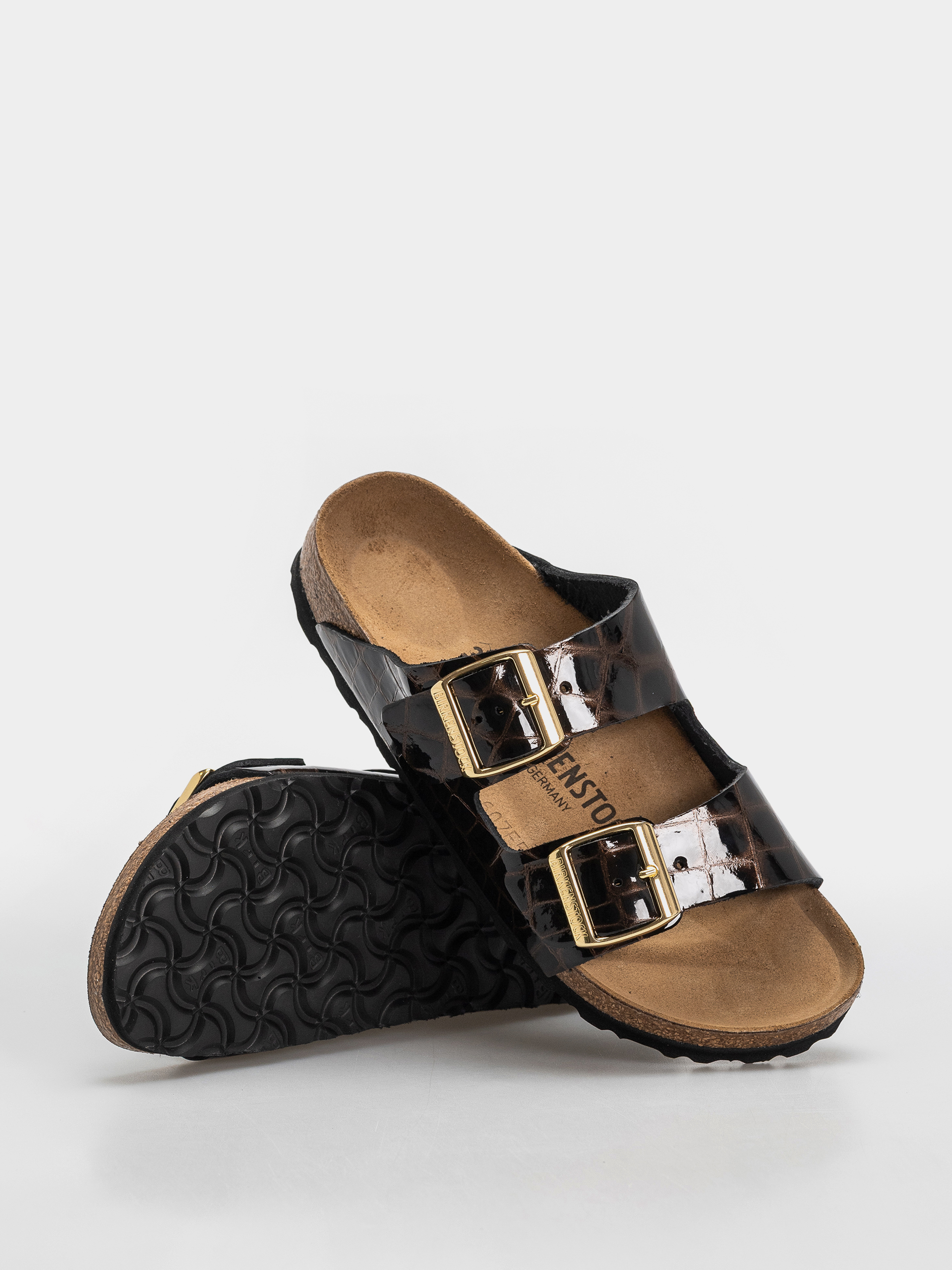 Шльопанці Birkenstock Arizona Leather Narrow Wmn (emboss leather black)