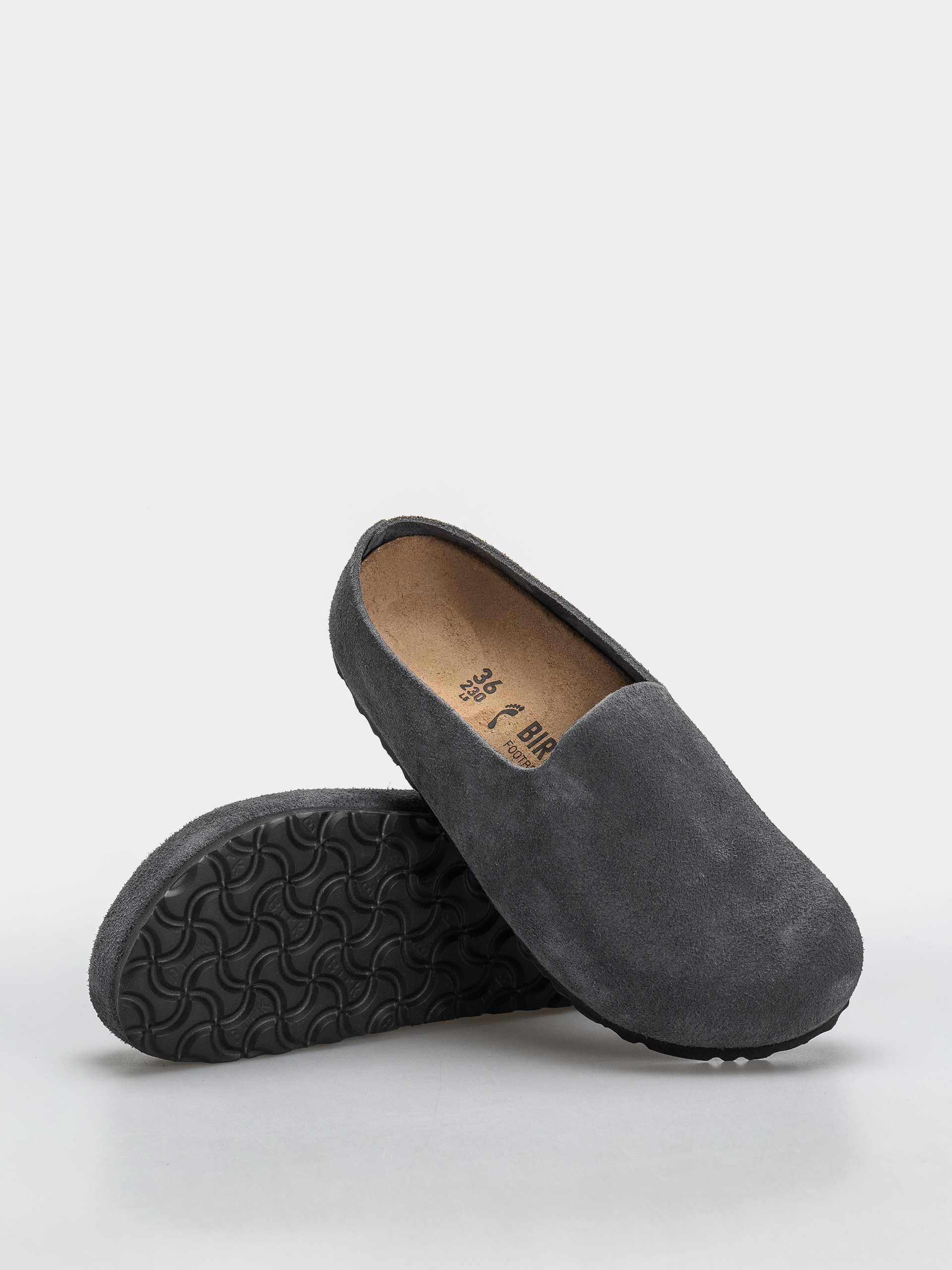 Шльопанці Birkenstock Amsterdam Wrapped Suede Leather Narrow (charcoal)
