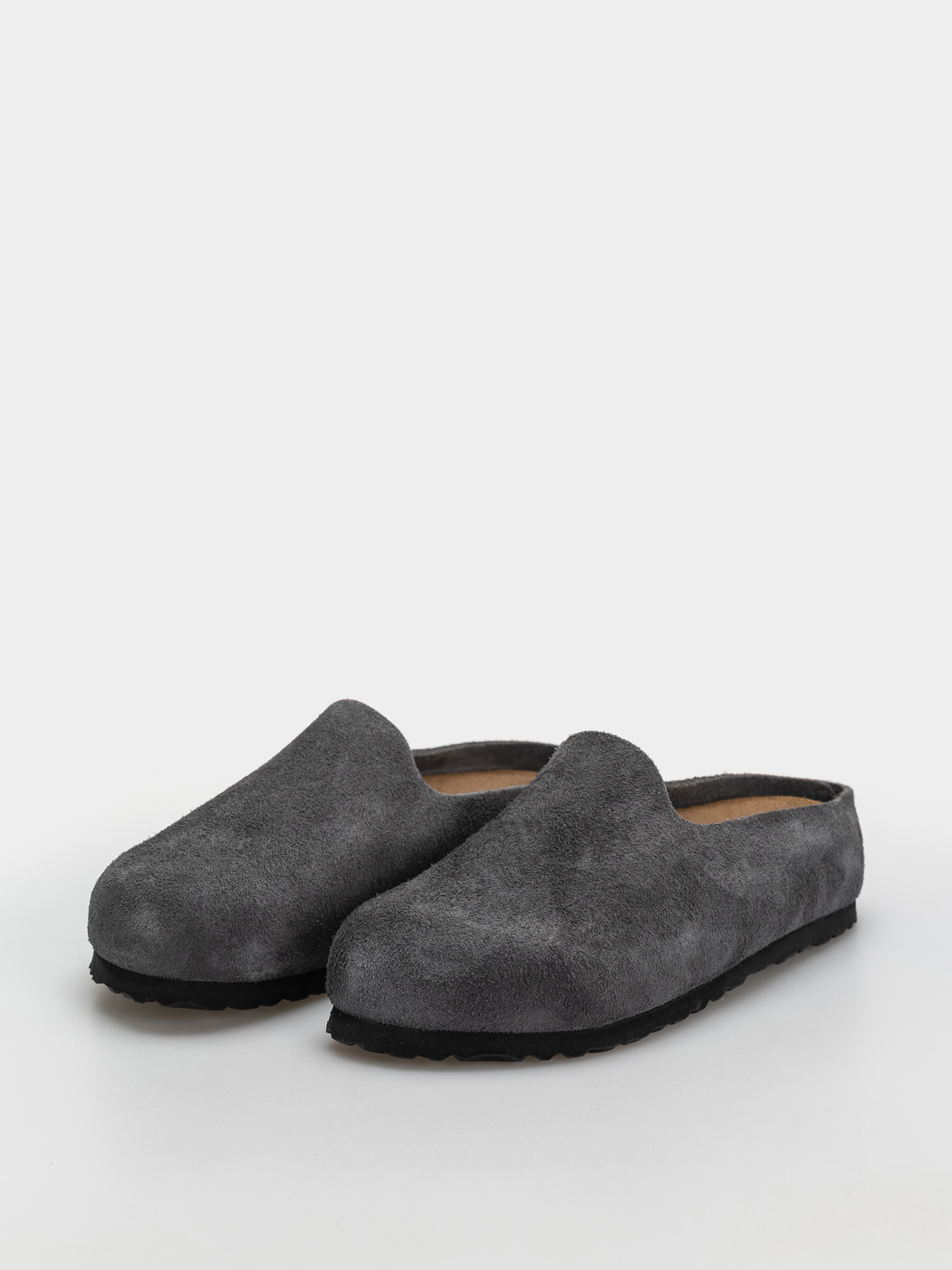 Шльопанці Birkenstock Amsterdam Wrapped Suede Leather Narrow (charcoal)
