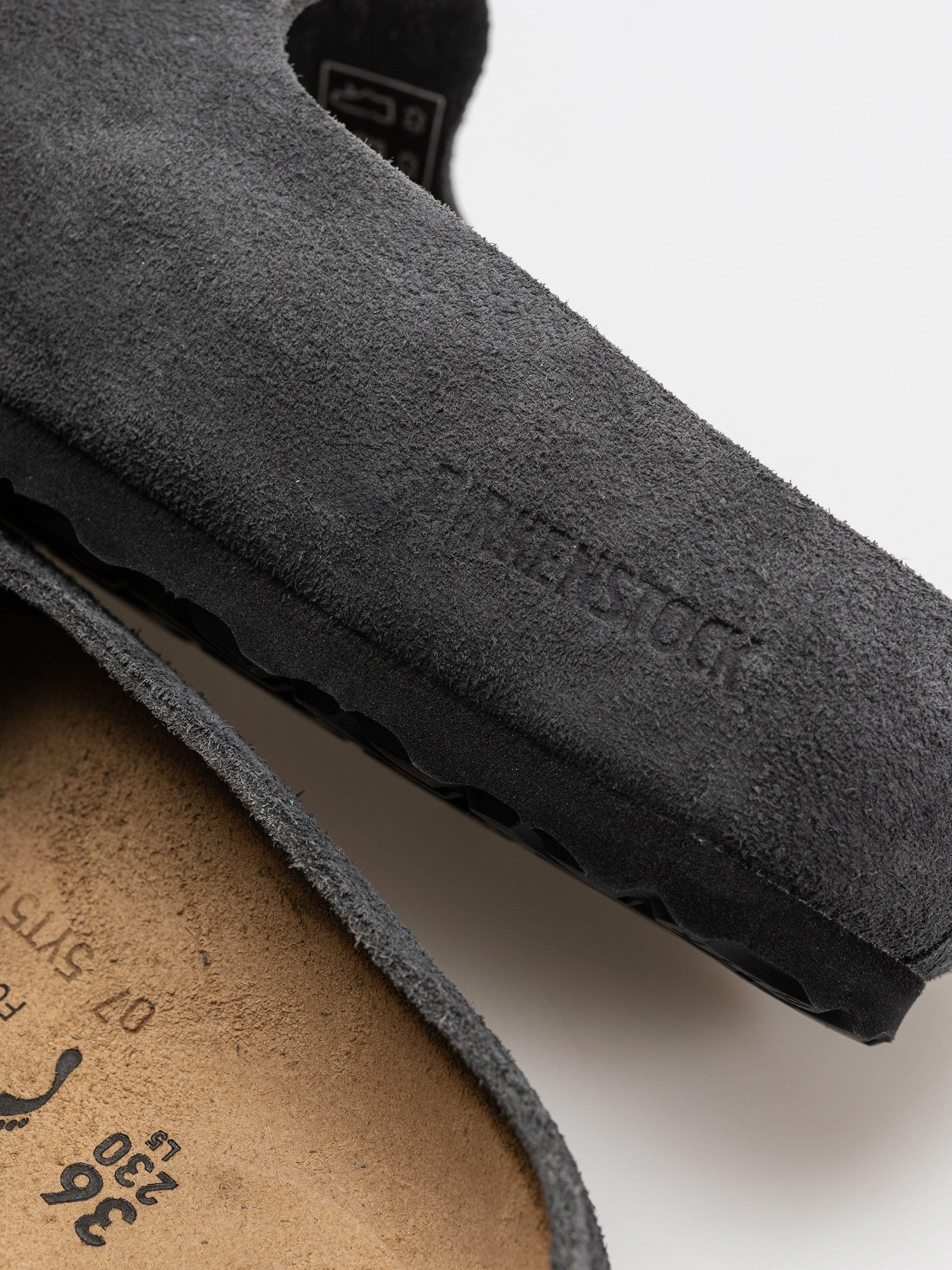 Шльопанці Birkenstock Amsterdam Wrapped Suede Leather Narrow (charcoal)