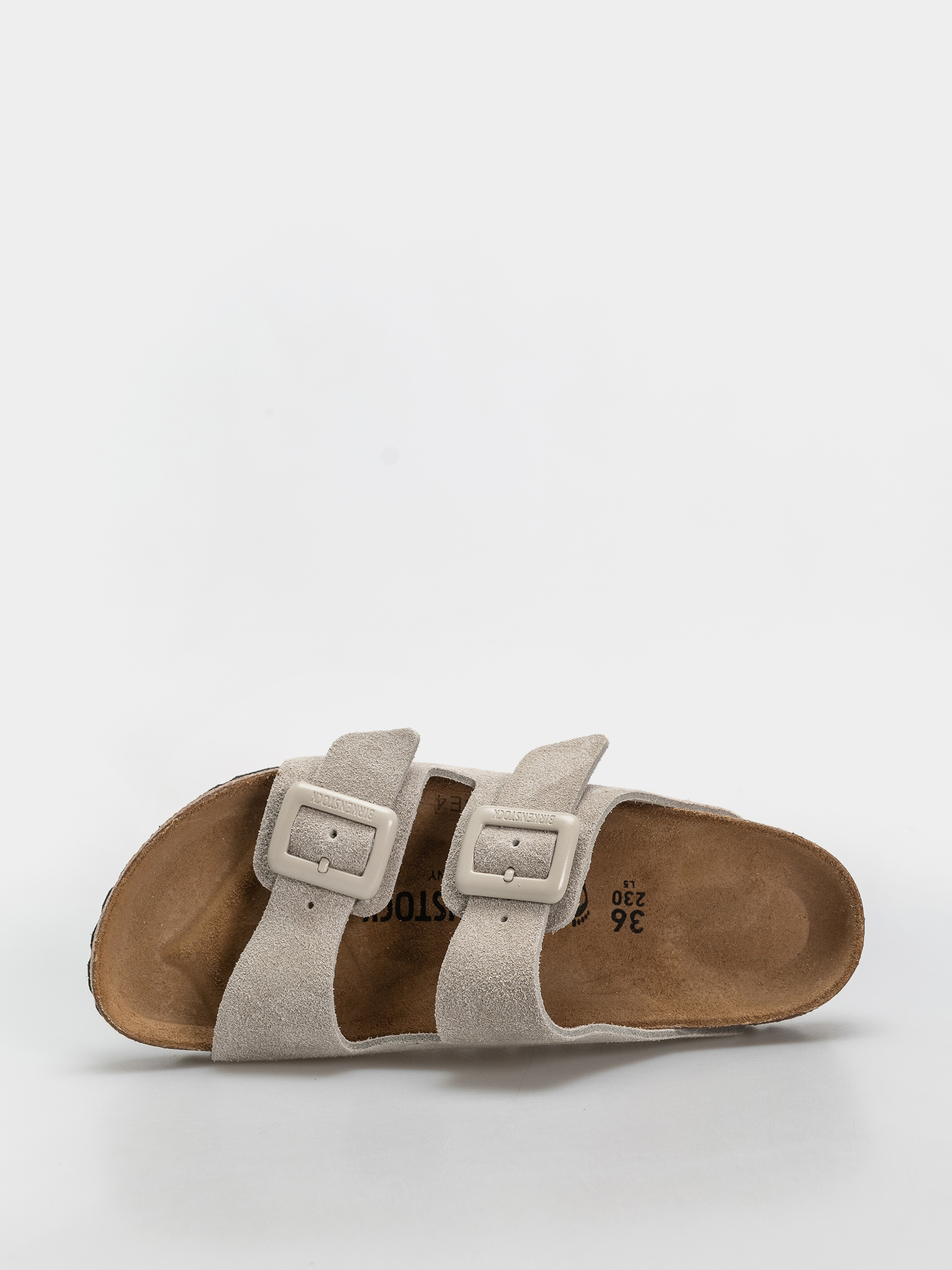 Шльопанці Birkenstock Arizona Suede Leather Cushion Buckle Narrow Wmn (oyster)