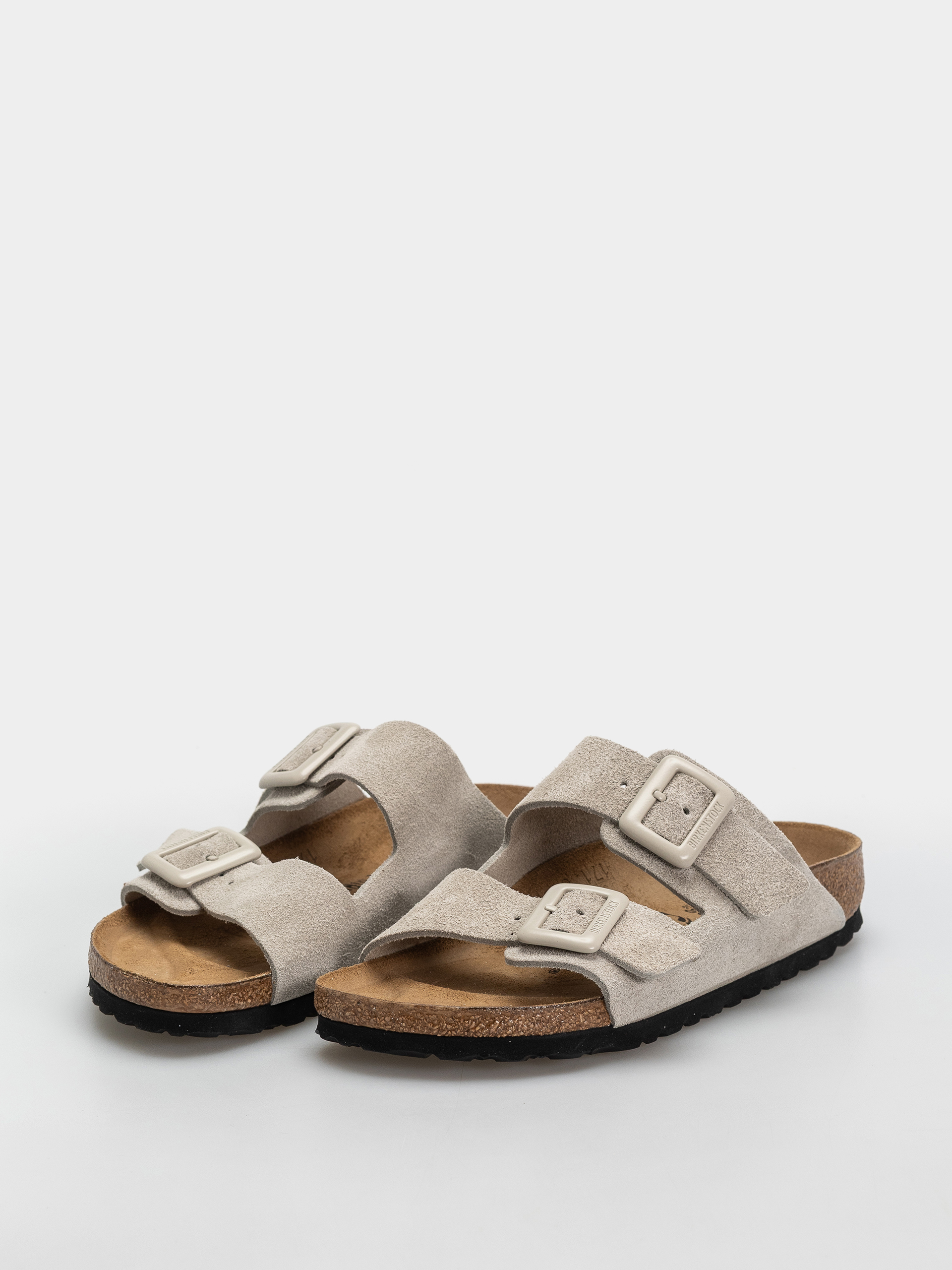 Шльопанці Birkenstock Arizona Suede Leather Cushion Buckle Narrow Wmn (oyster)