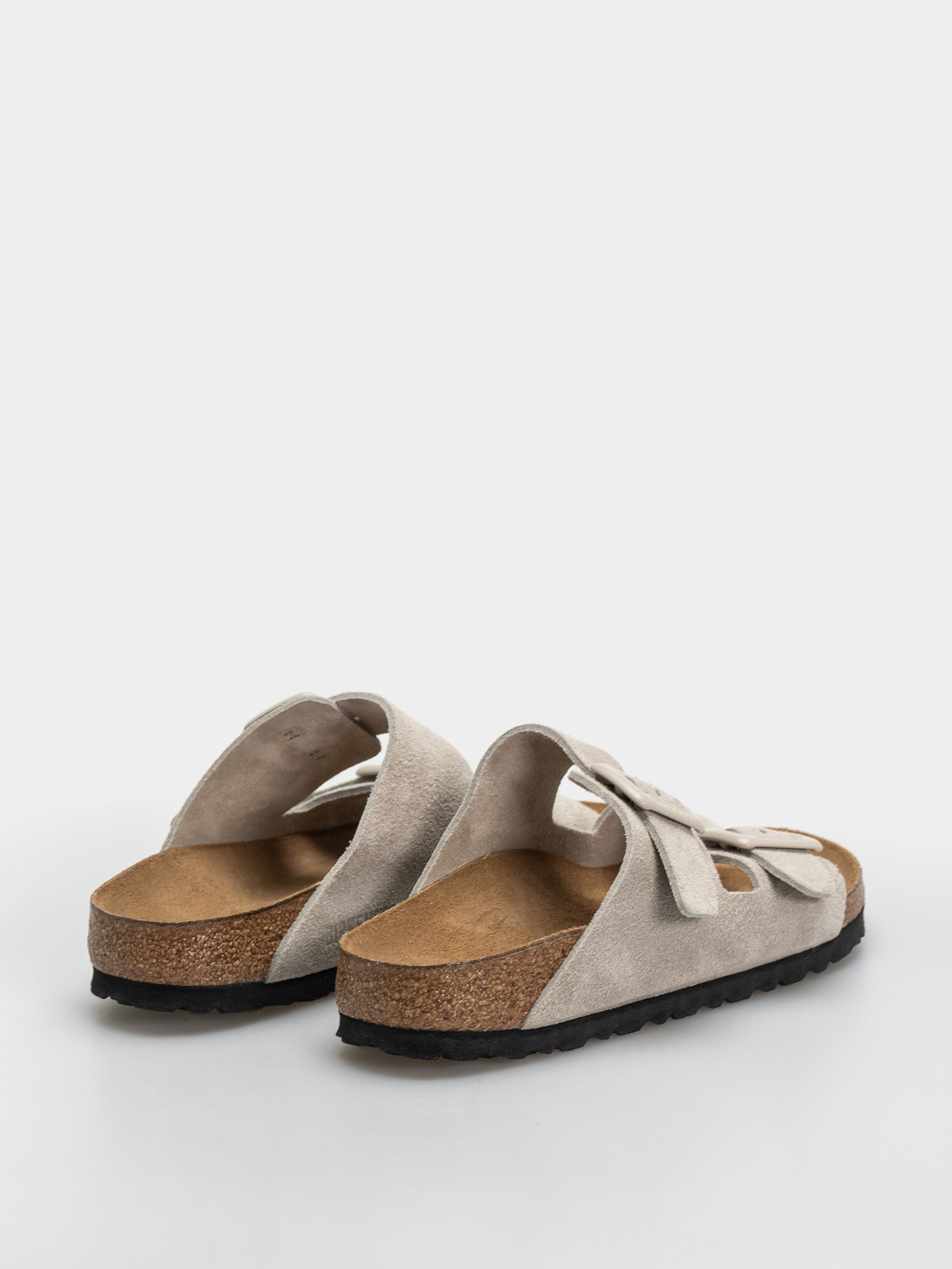 Шльопанці Birkenstock Arizona Suede Leather Cushion Buckle Narrow Wmn (oyster)