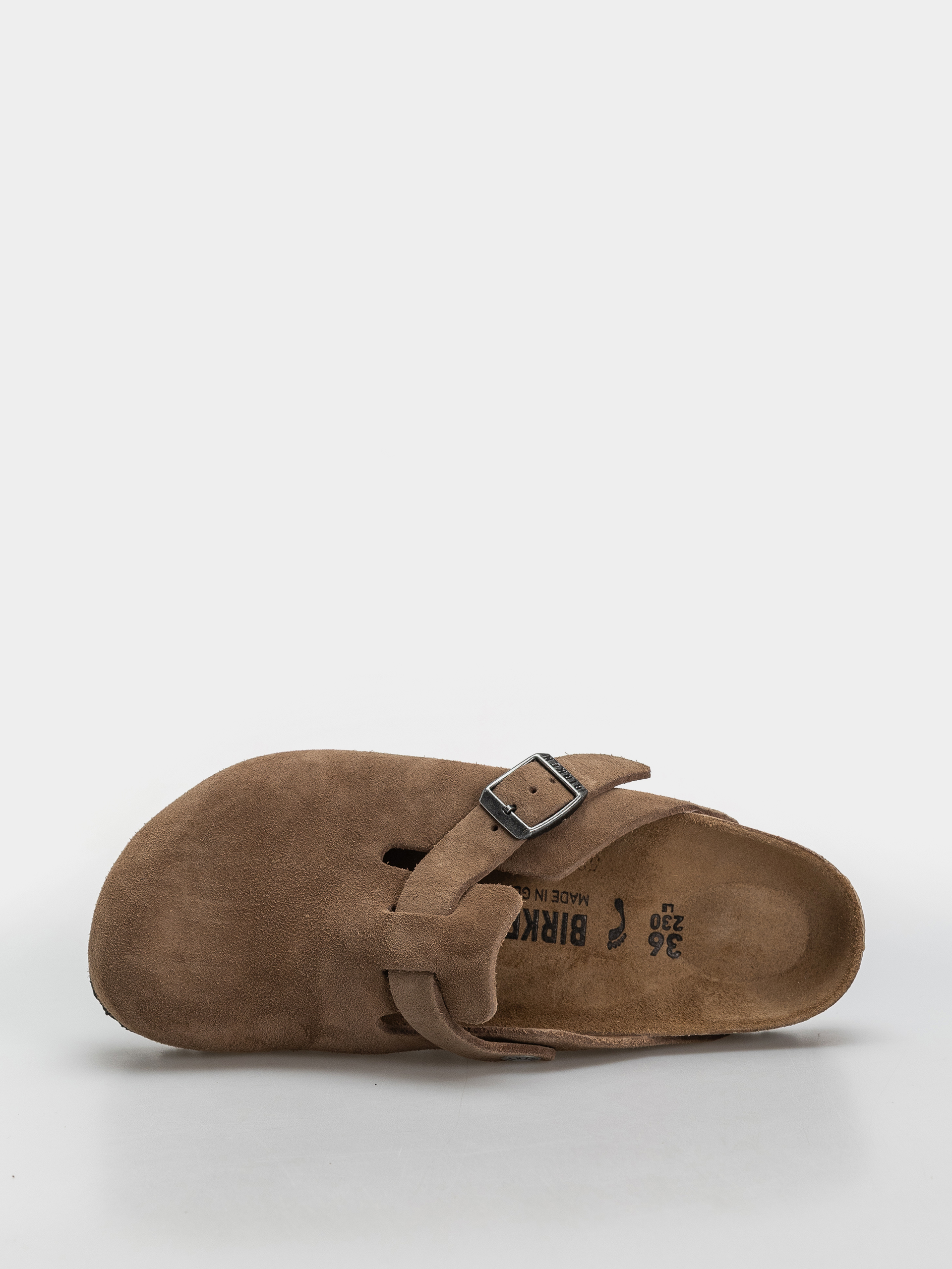 Шльопанці Birkenstock Boston Suede Leather Narrow (dark tea)