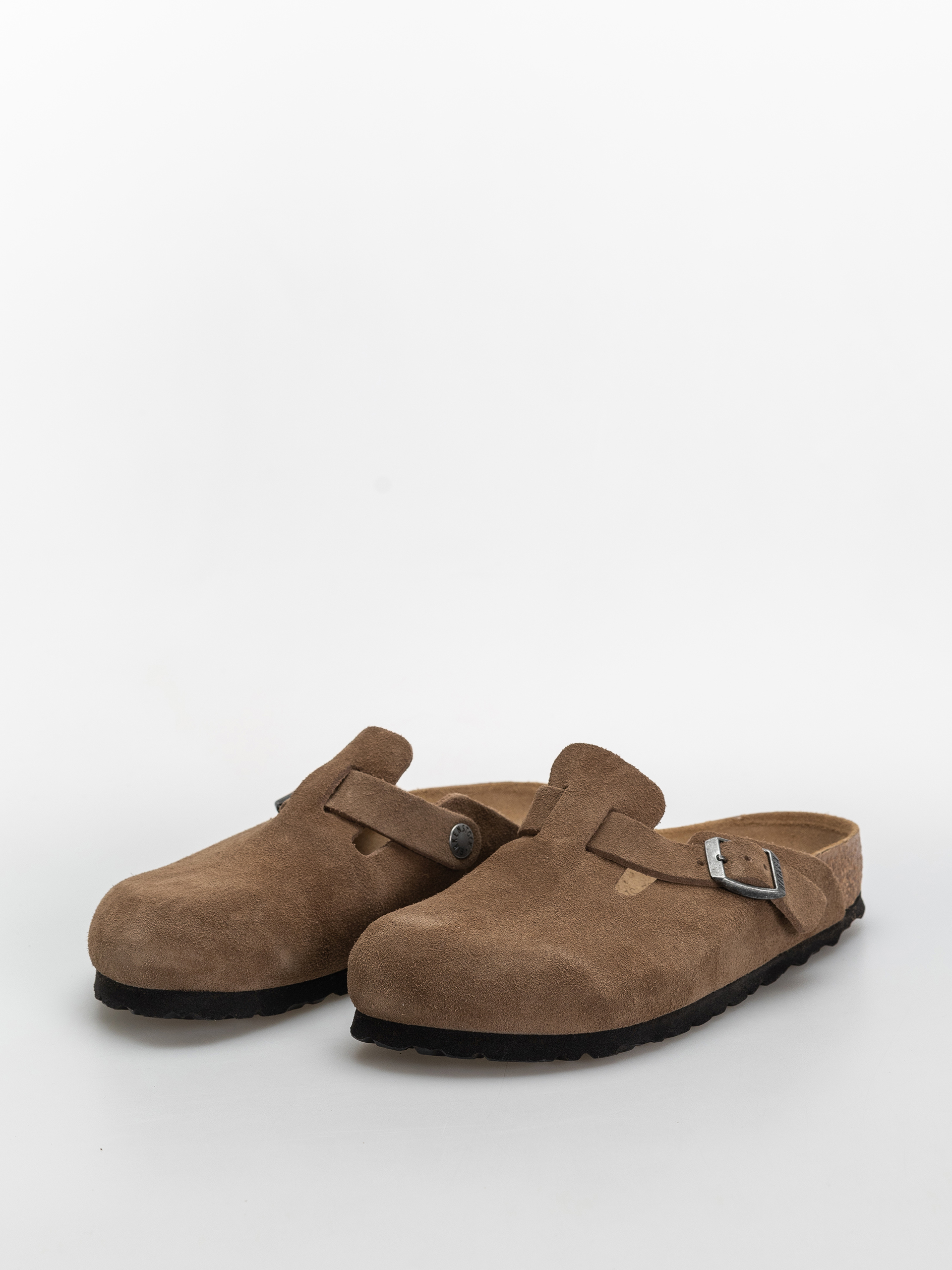 Шльопанці Birkenstock Boston Suede Leather Narrow (dark tea)
