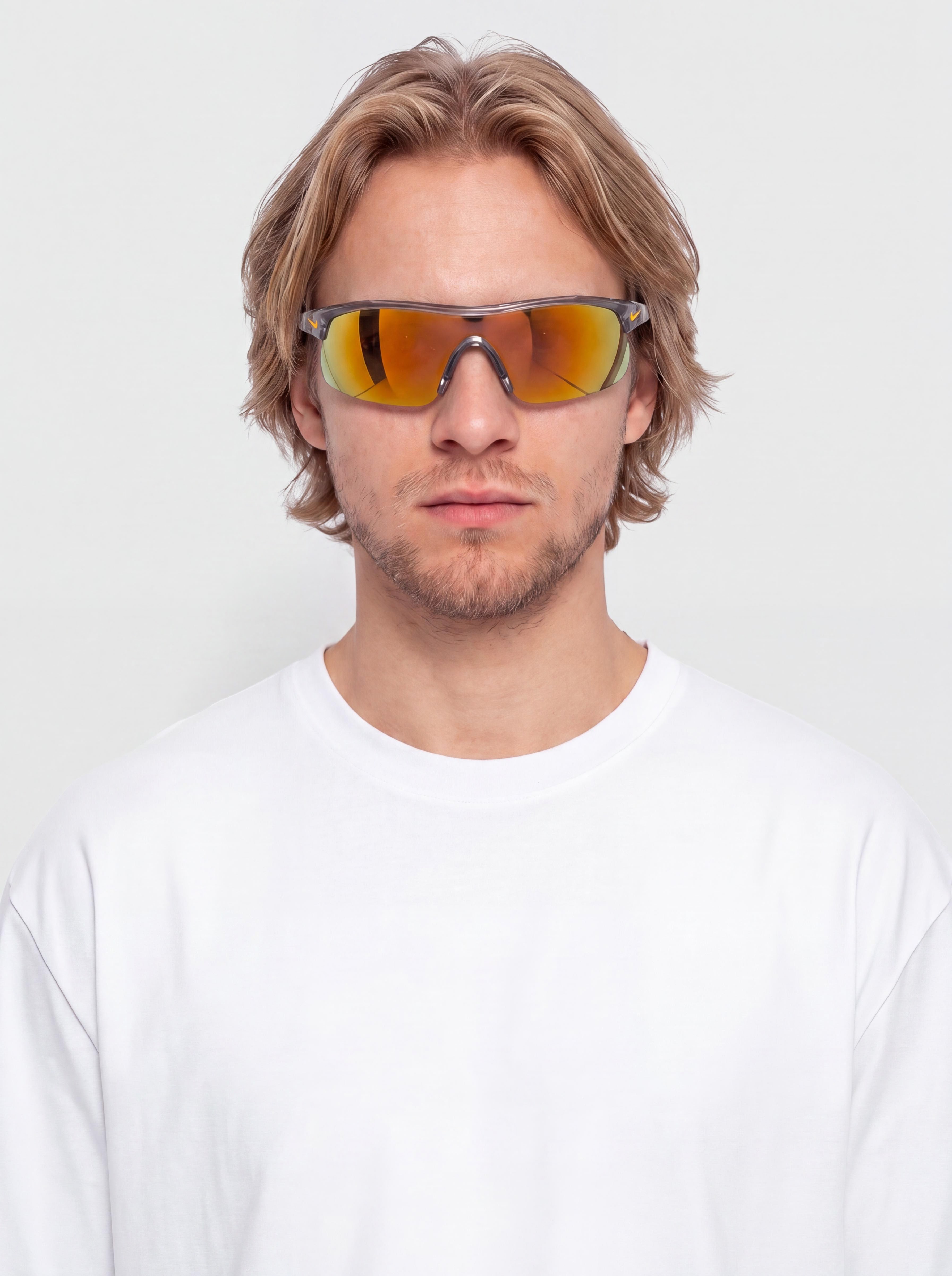 Сонцезахисні окуляри Nike Show X1 (shiny wolf grey/orange mirror)