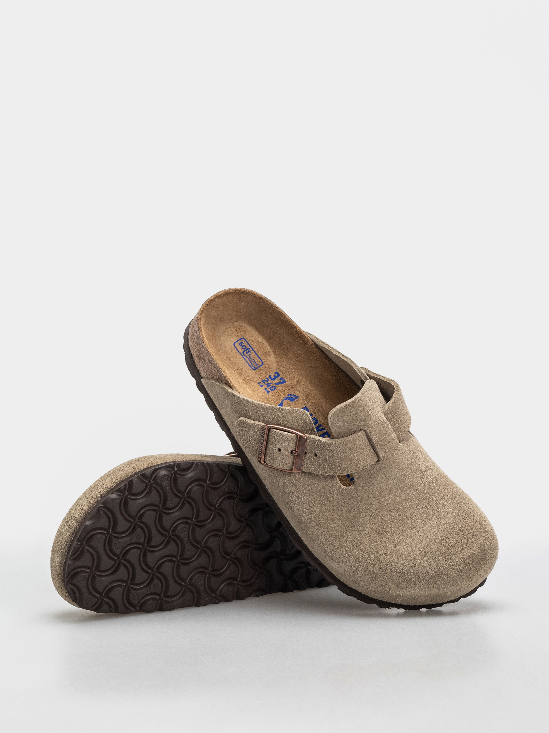 Шльопанці Birkenstock Boston Soft Footbed Suede Leather Narrow (taupe)