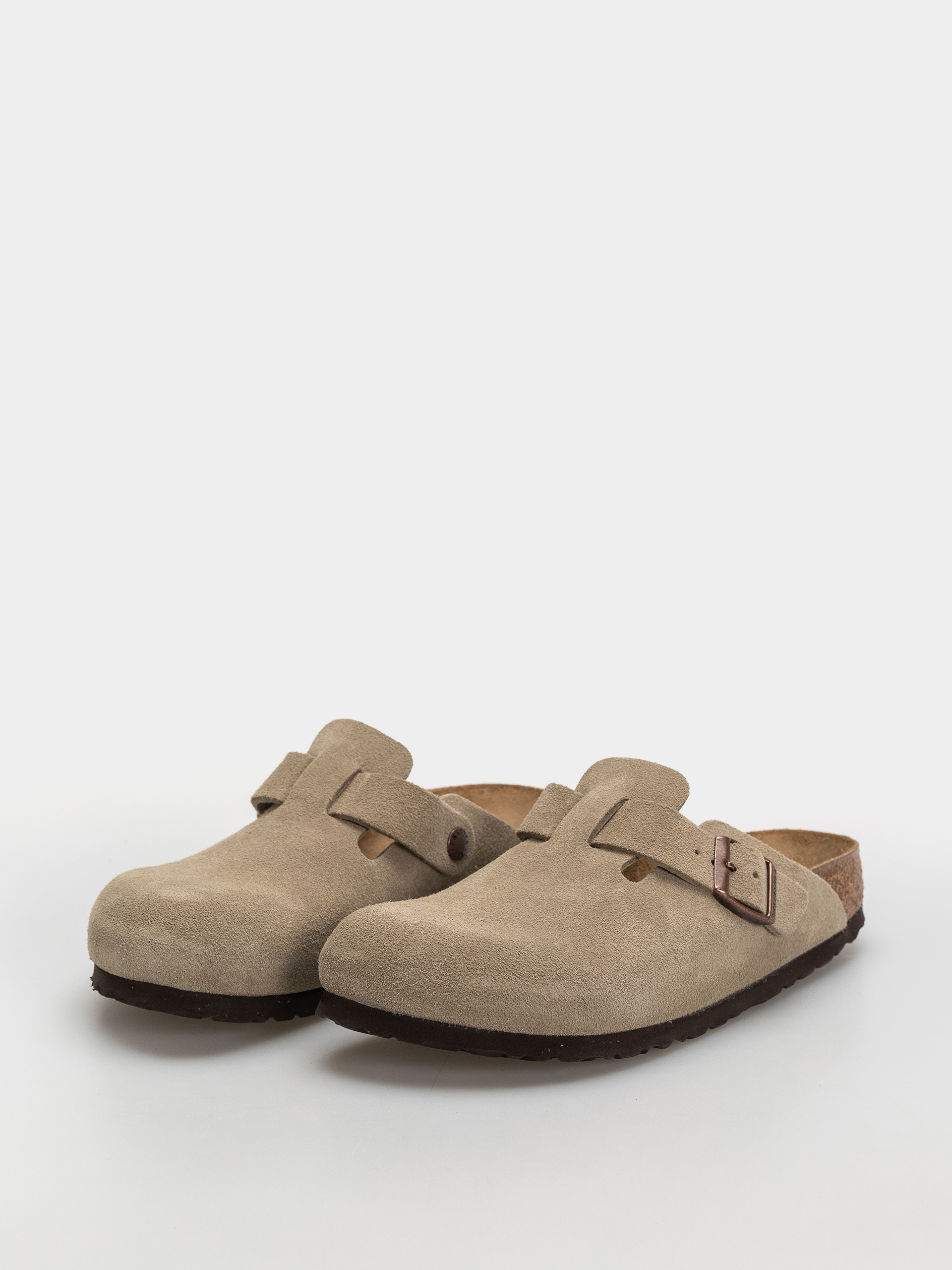 Шльопанці Birkenstock Boston Soft Footbed Suede Leather Narrow (taupe)
