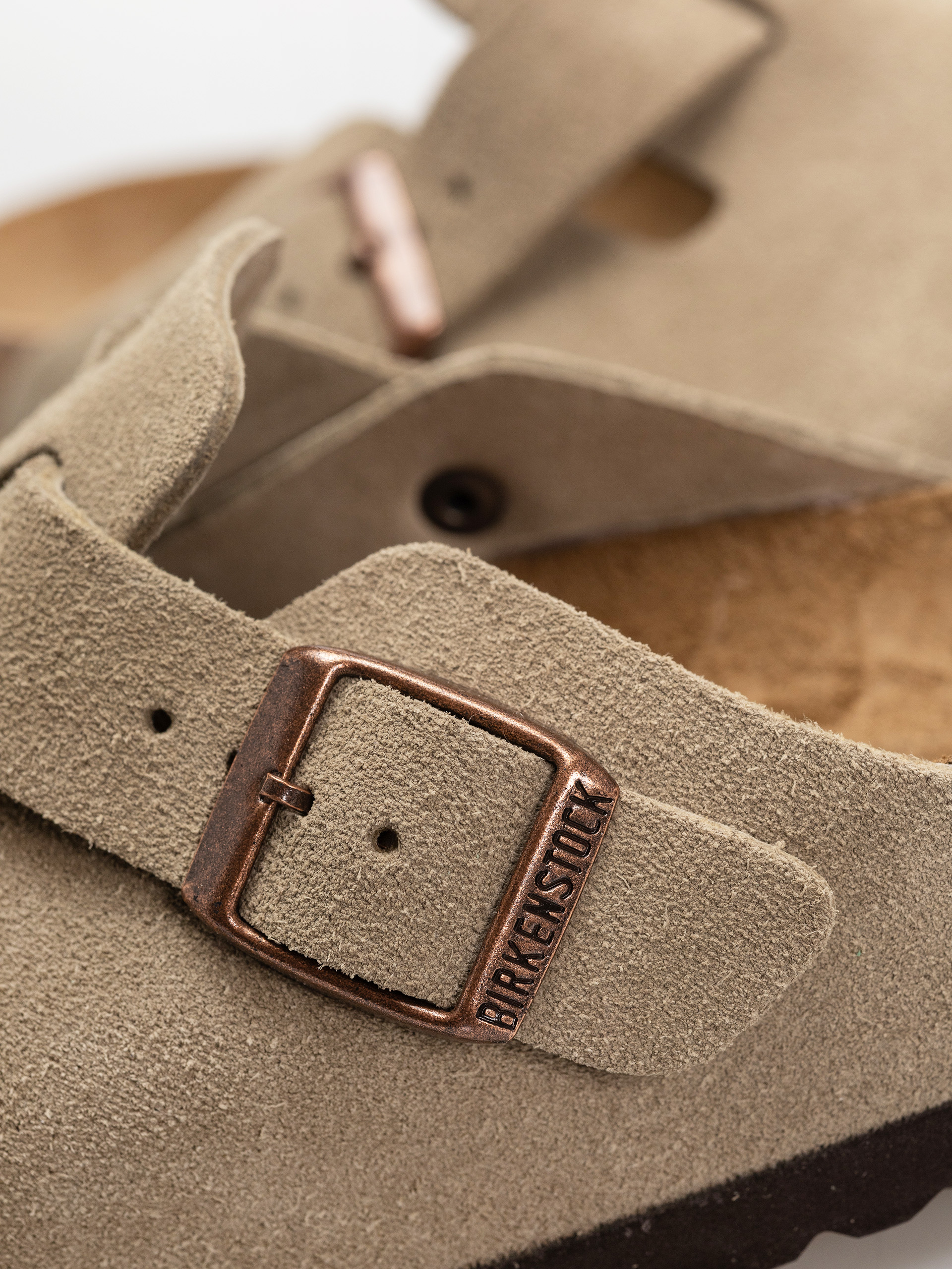 Шльопанці Birkenstock Boston Soft Footbed Suede Leather Narrow (taupe)