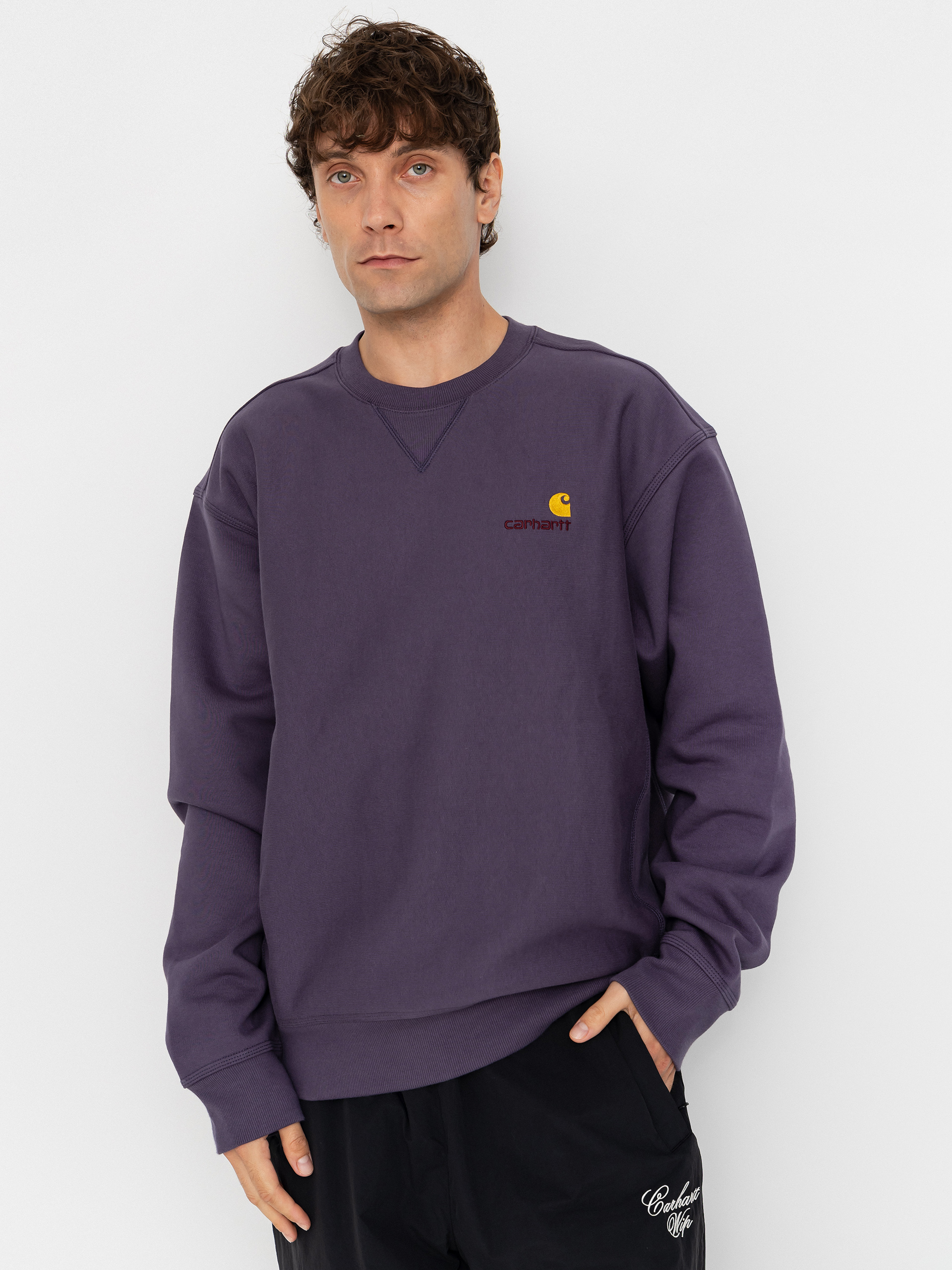Світшот Carhartt WIP American Script (shady purple)