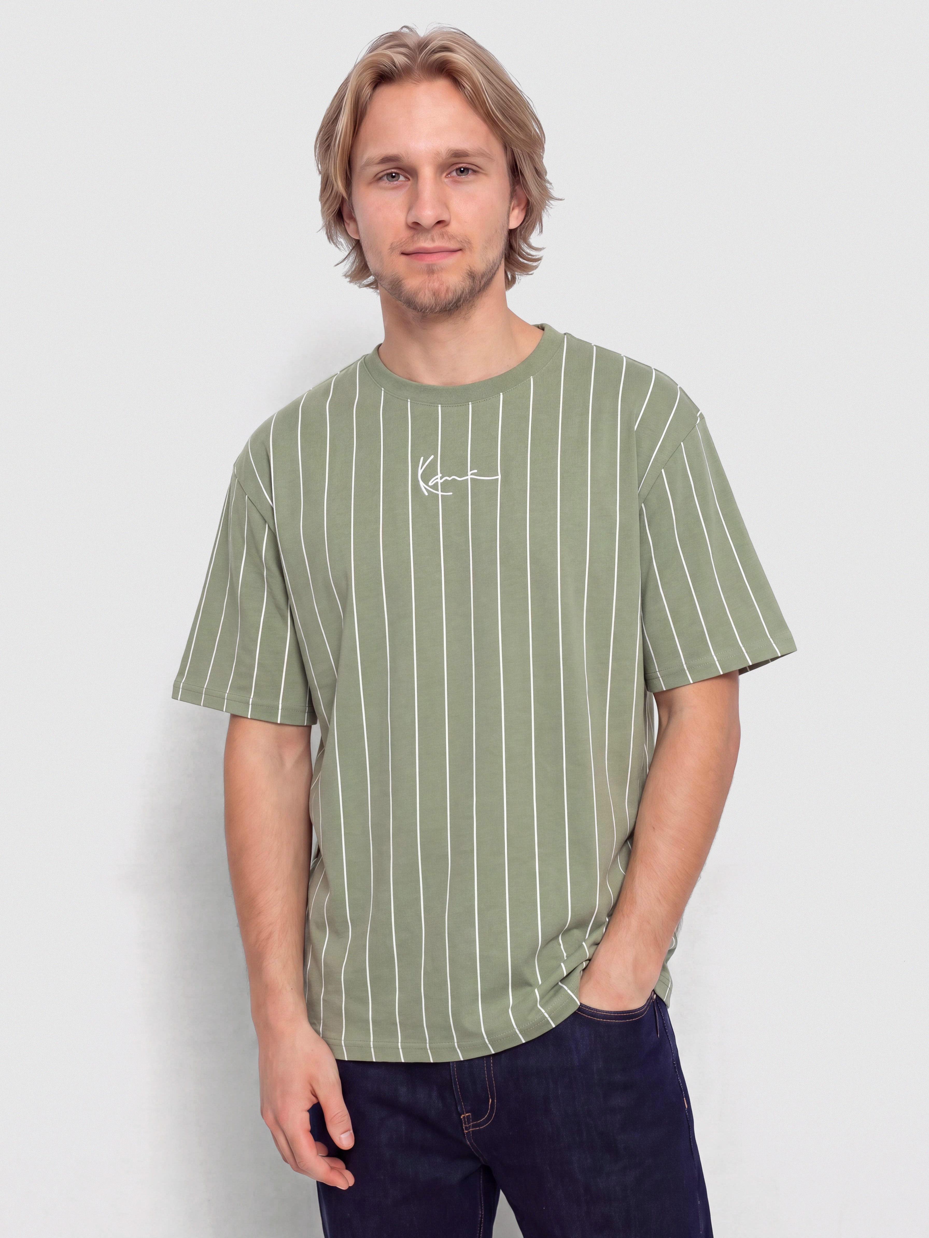 u0424u0443u0442u0431u043eu043bu043au0430 Karl Kani Small Signature Pinstripe (green)