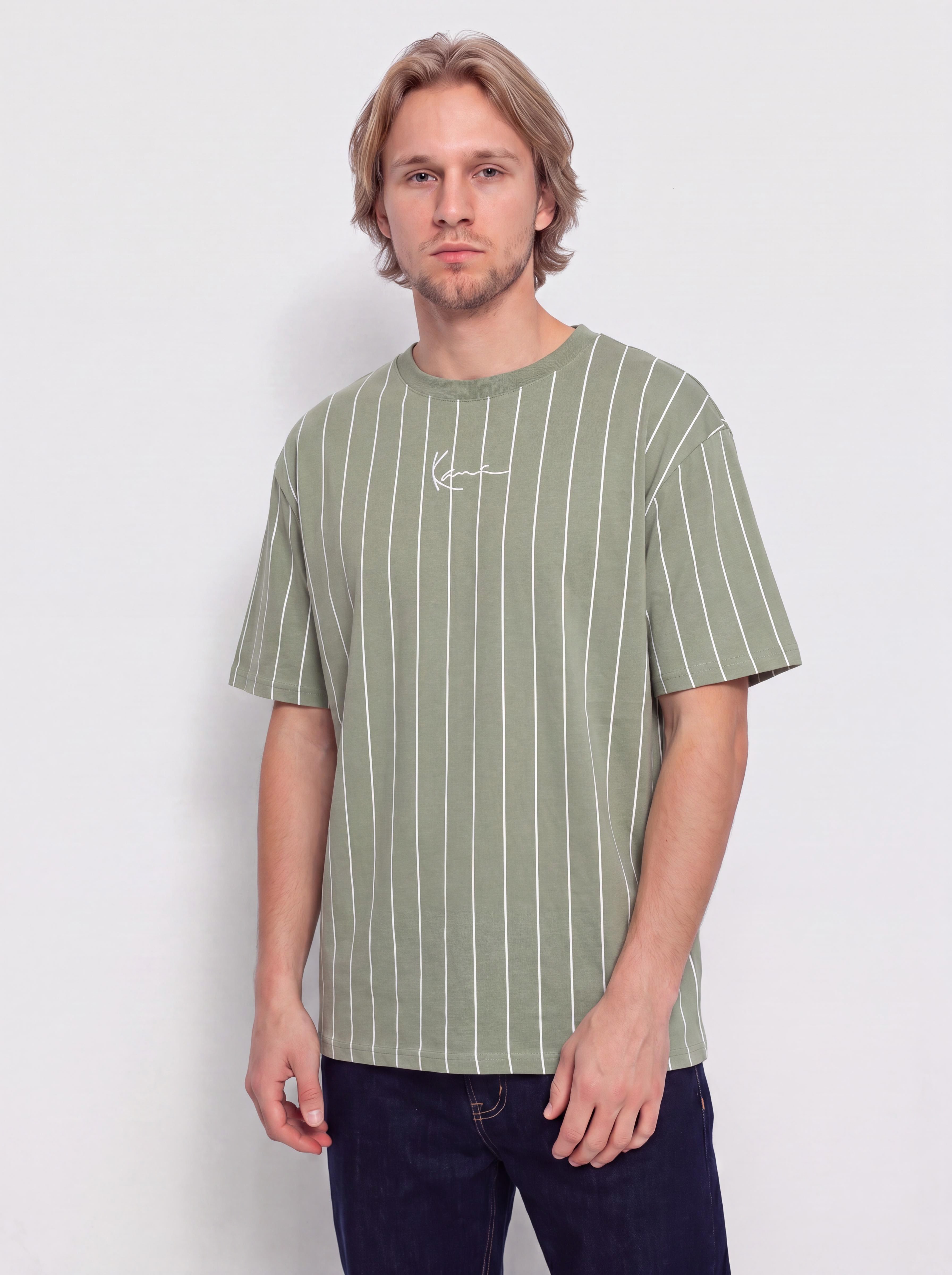 Футболка Karl Kani Small Signature Pinstripe (green)