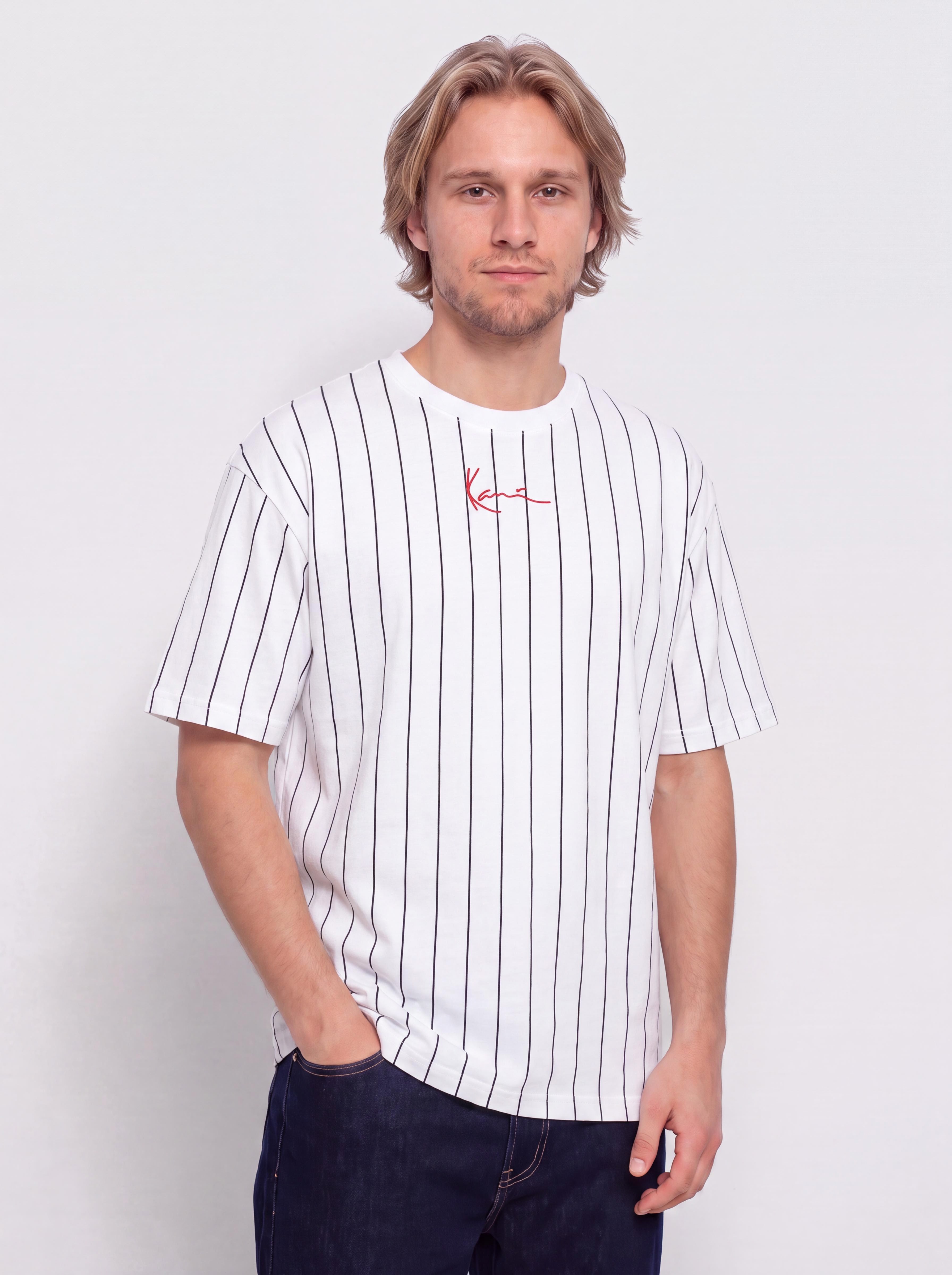 Футболка Karl Kani Small Signature Pinstripe (white/black)