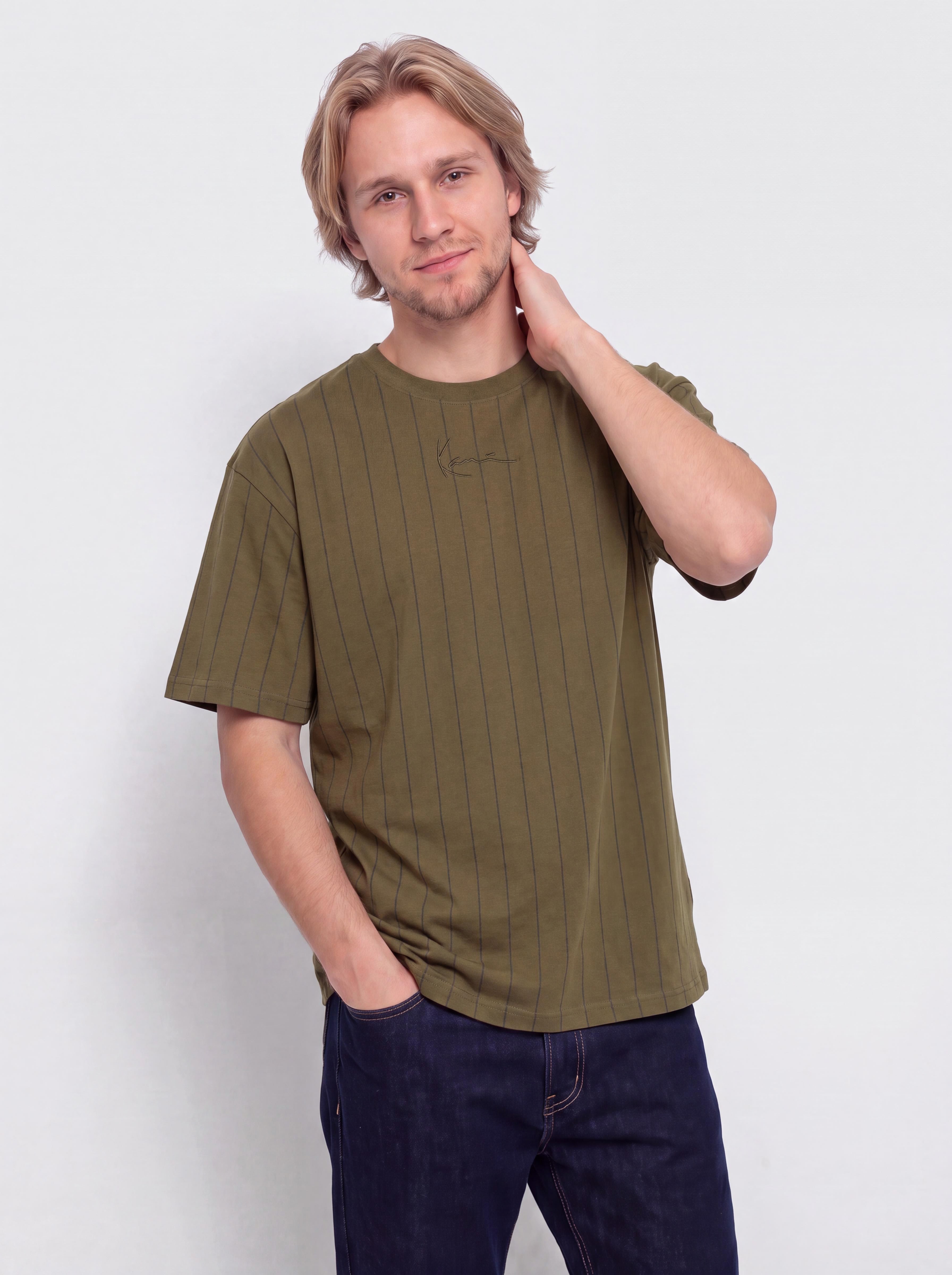Футболка Karl Kani Small Signature Essential Pinstripe (green)