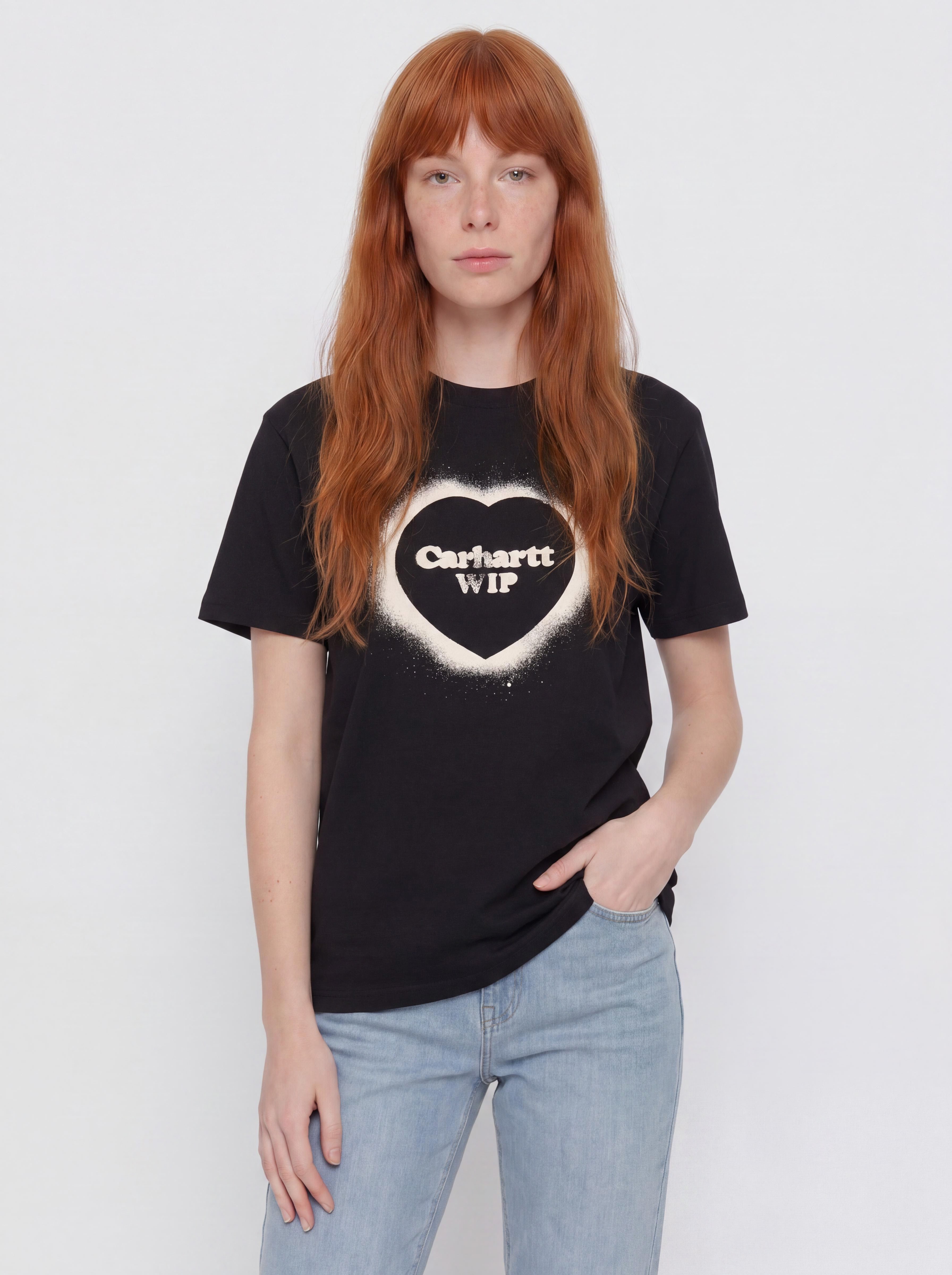 Футболка Carhartt WIP Spray Heart Wmn (black)