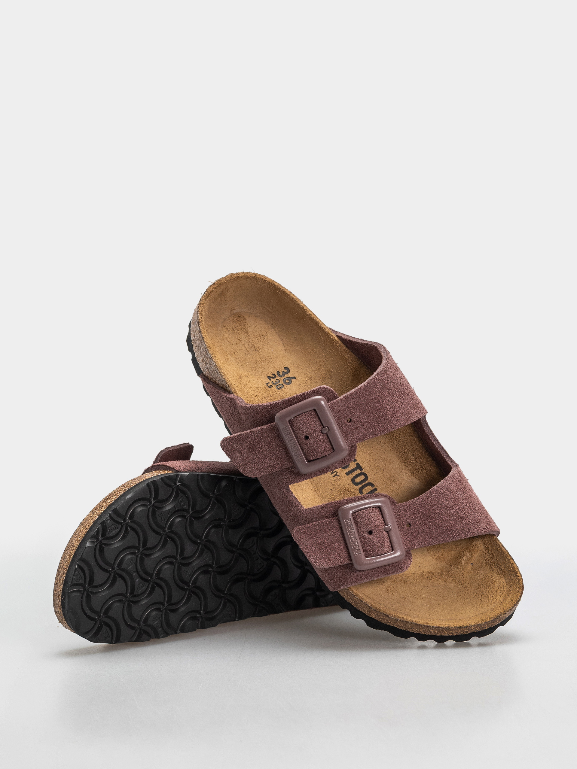 Шльопанці Birkenstock Arizona Suede Leather Cushion Buckle Narrow Wmn (pepper)
