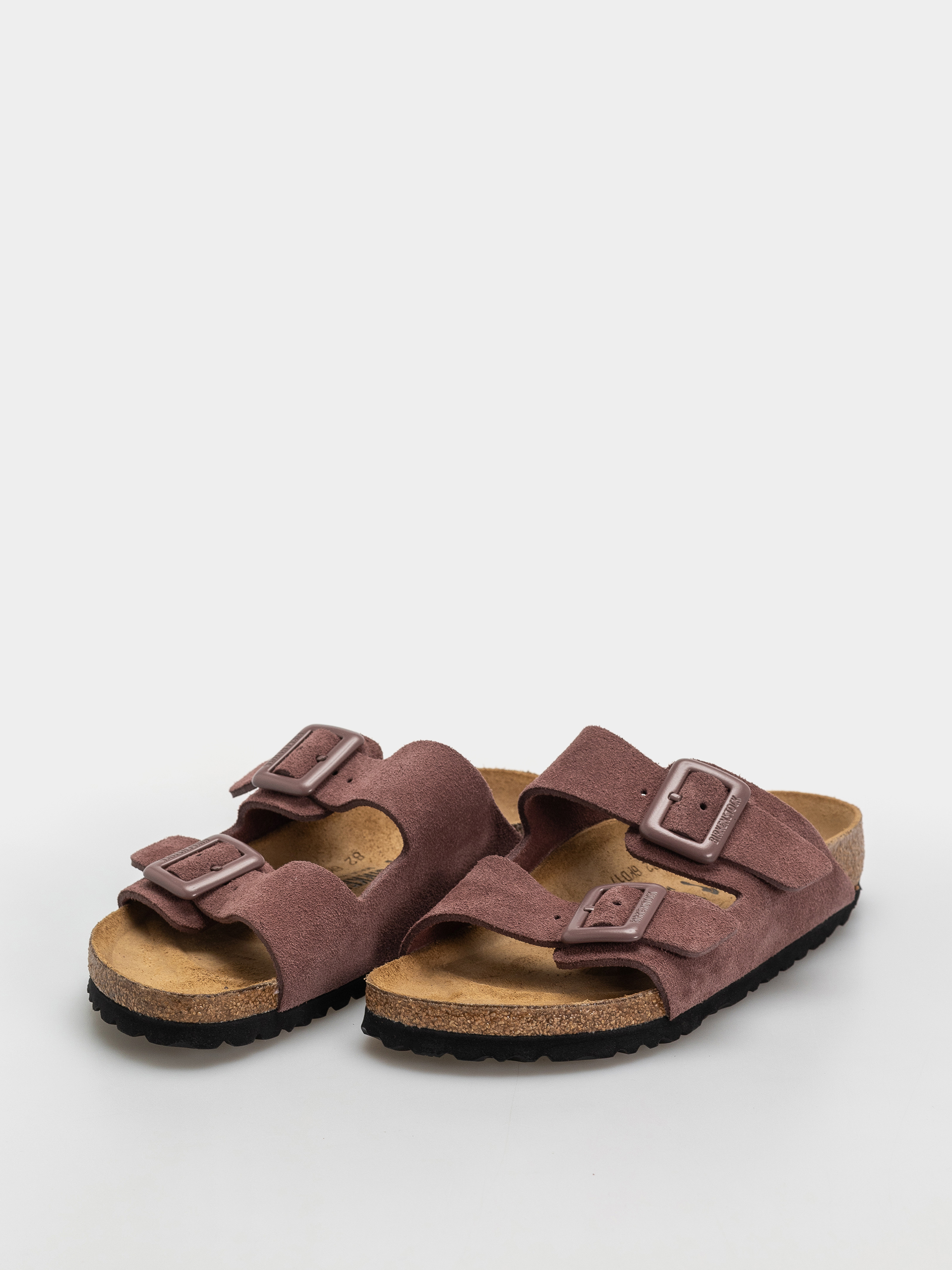 Шльопанці Birkenstock Arizona Suede Leather Cushion Buckle Narrow Wmn (pepper)