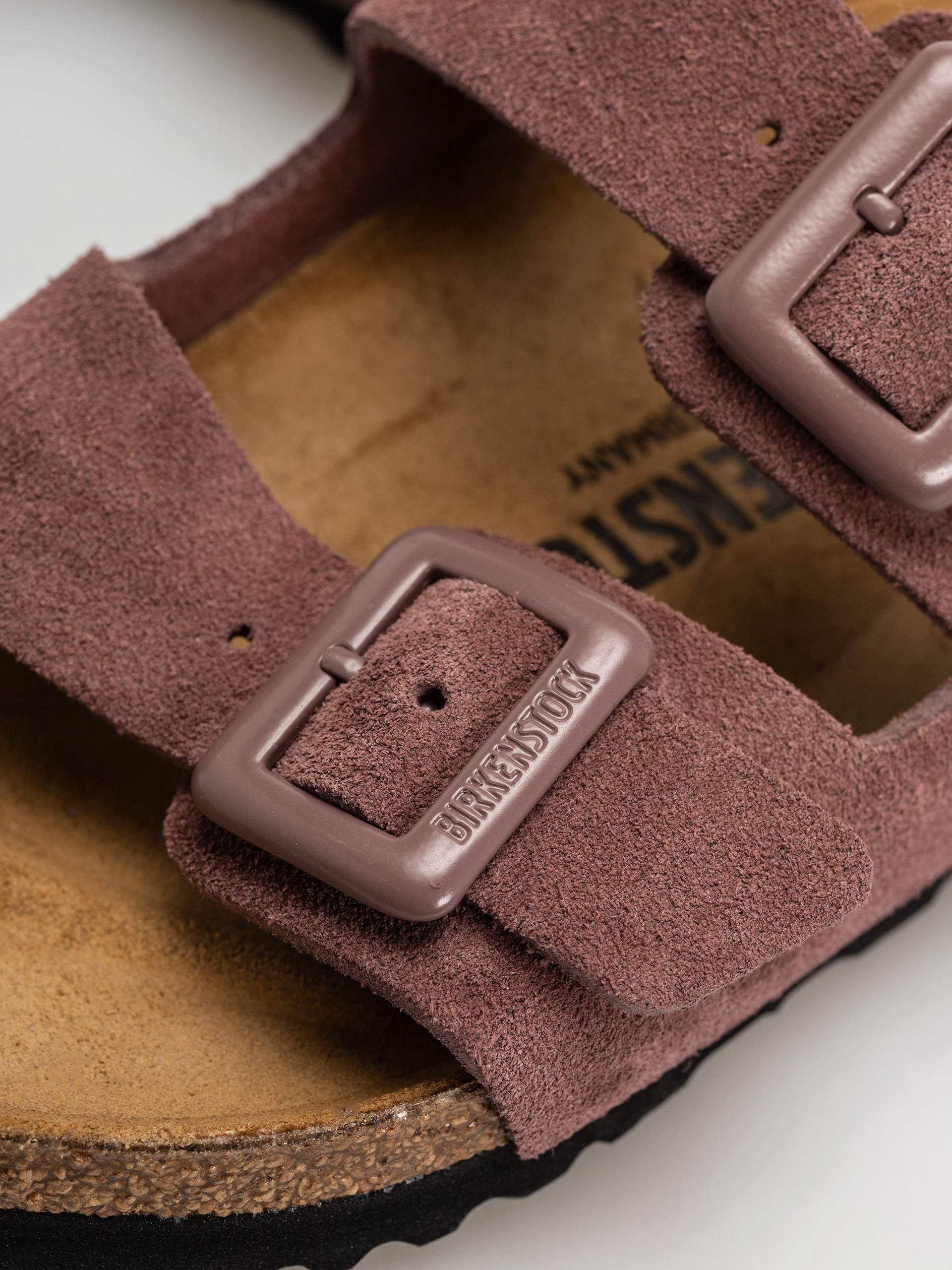 Шльопанці Birkenstock Arizona Suede Leather Cushion Buckle Narrow Wmn (pepper)