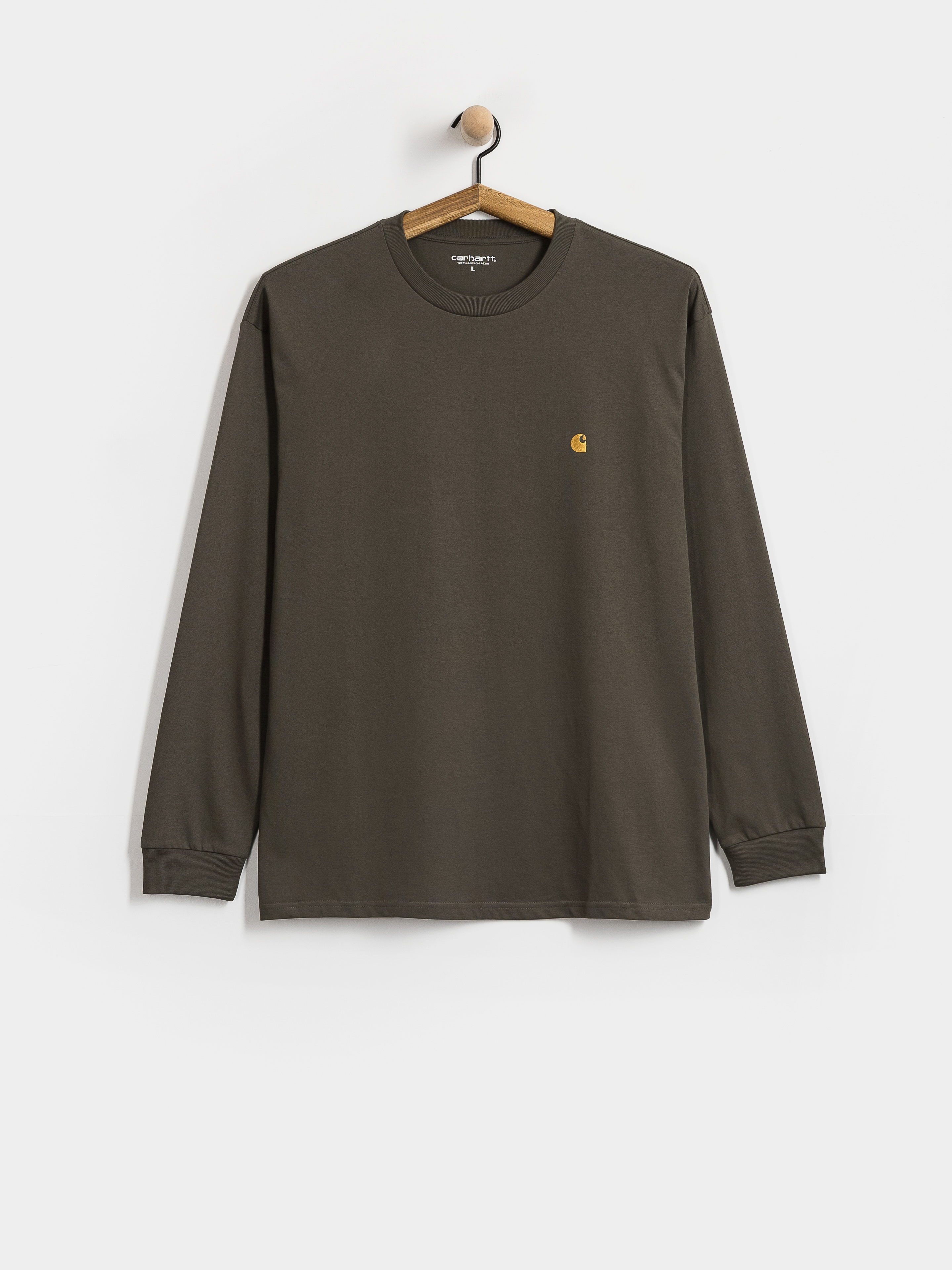 Лонгслів Carhartt WIP Chase (shungite/gold)