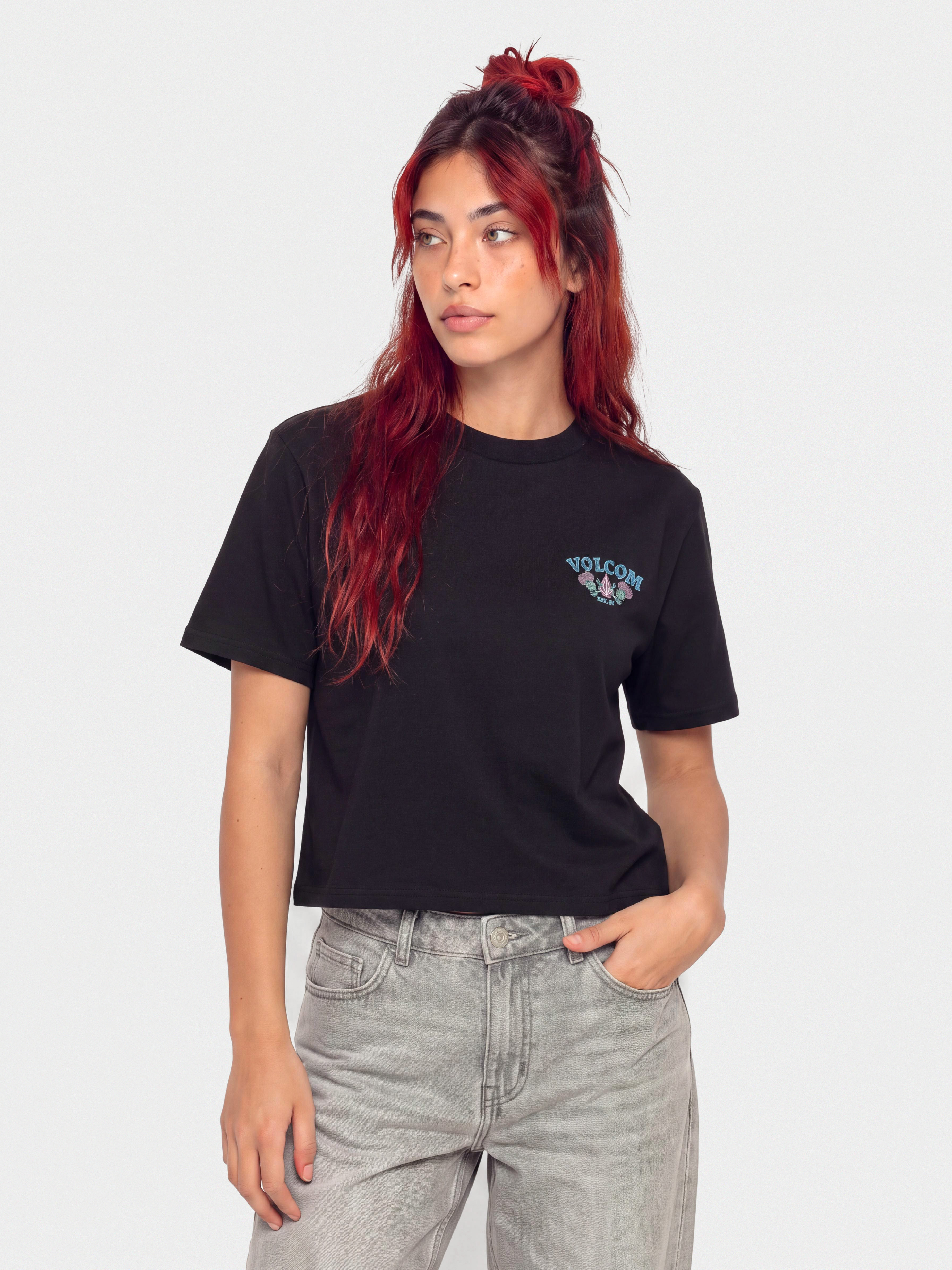 Футболка Volcom Dial Crop Wmn (black)