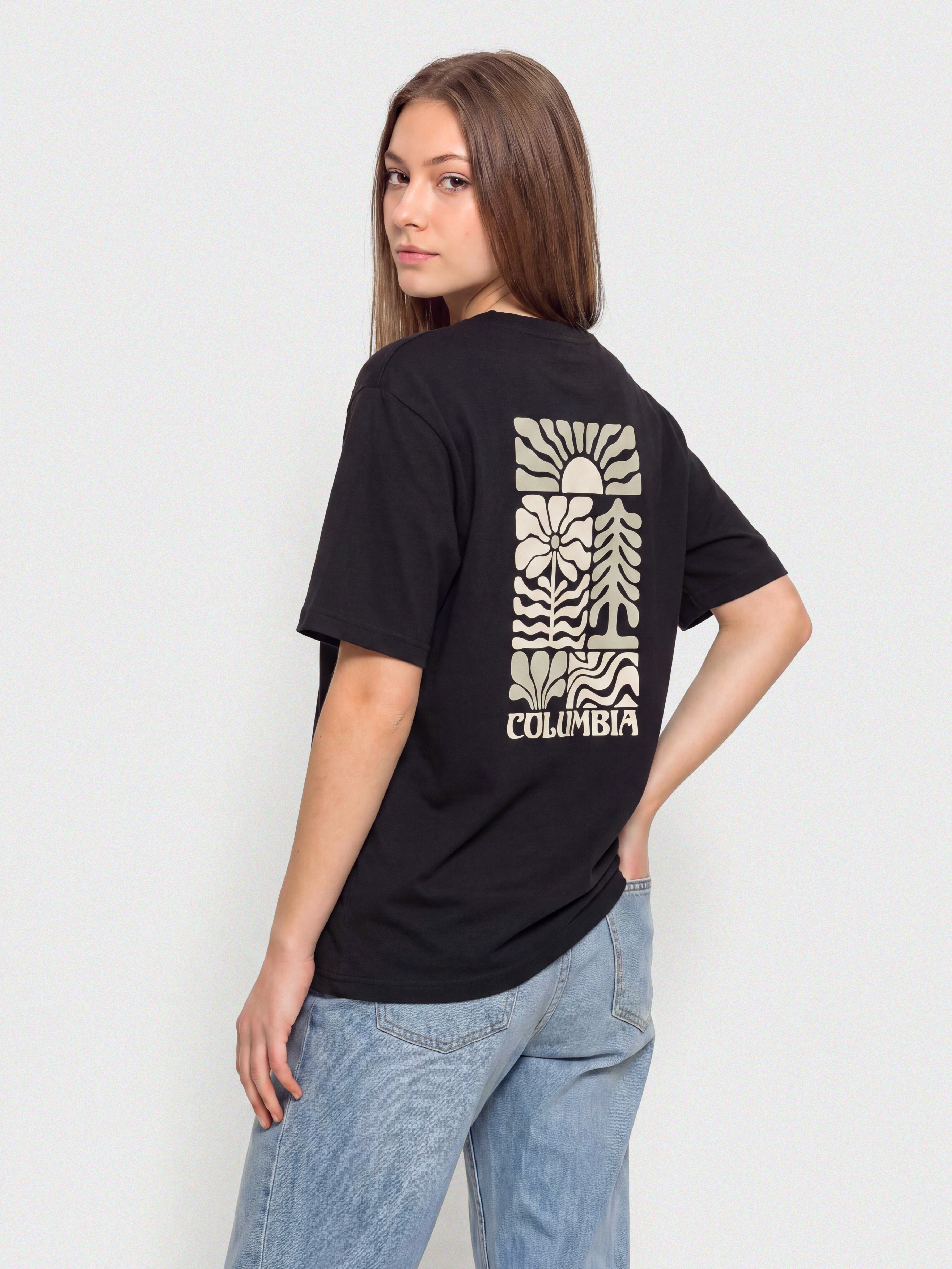 Футболка Columbia Rolling Bend Graphic Oversized Wmn (black/floral groove)