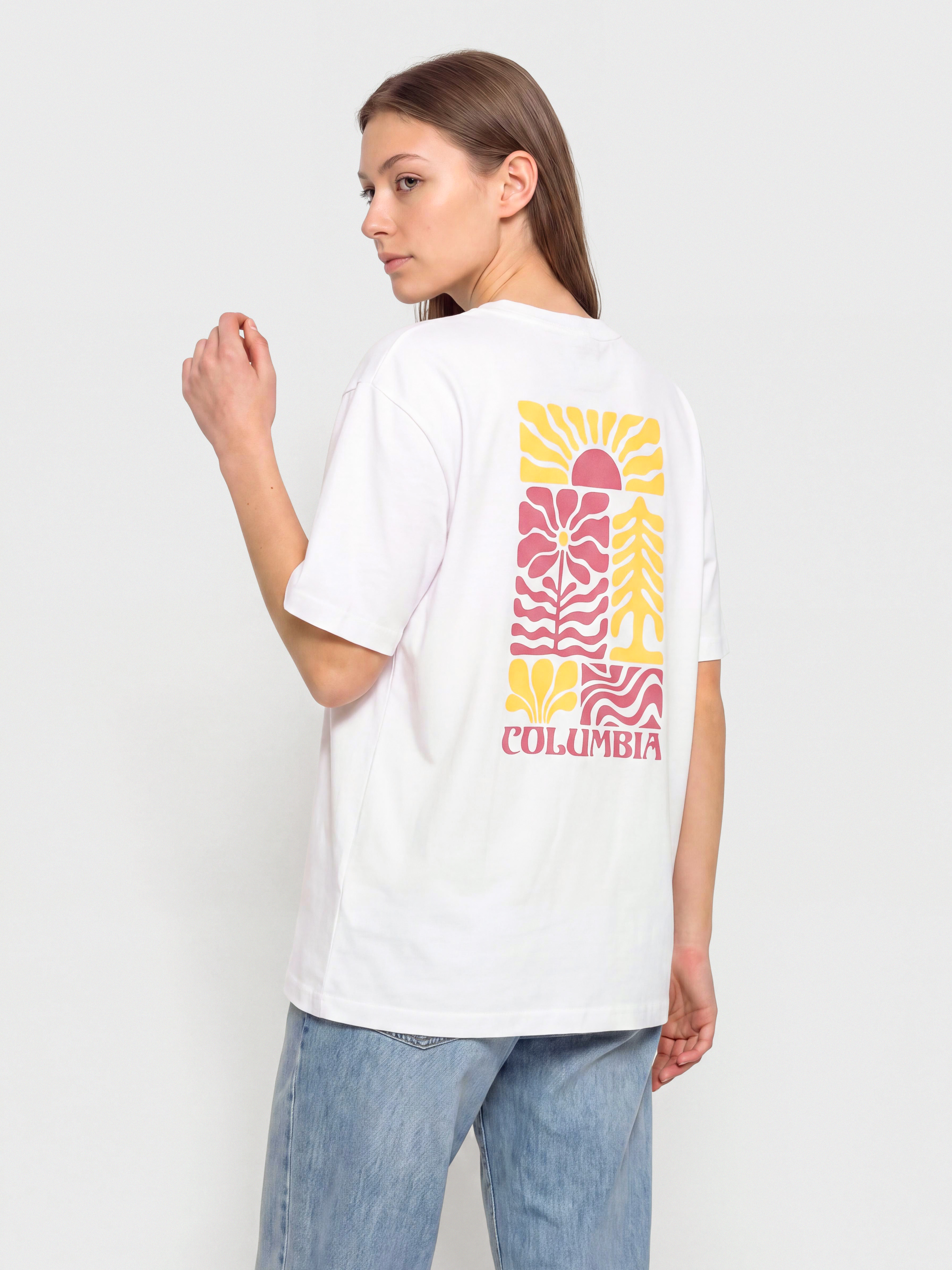 u0424u0443u0442u0431u043eu043bu043au0430 Columbia Rolling Bend Graphic Oversized Wmn (white/floral groove)