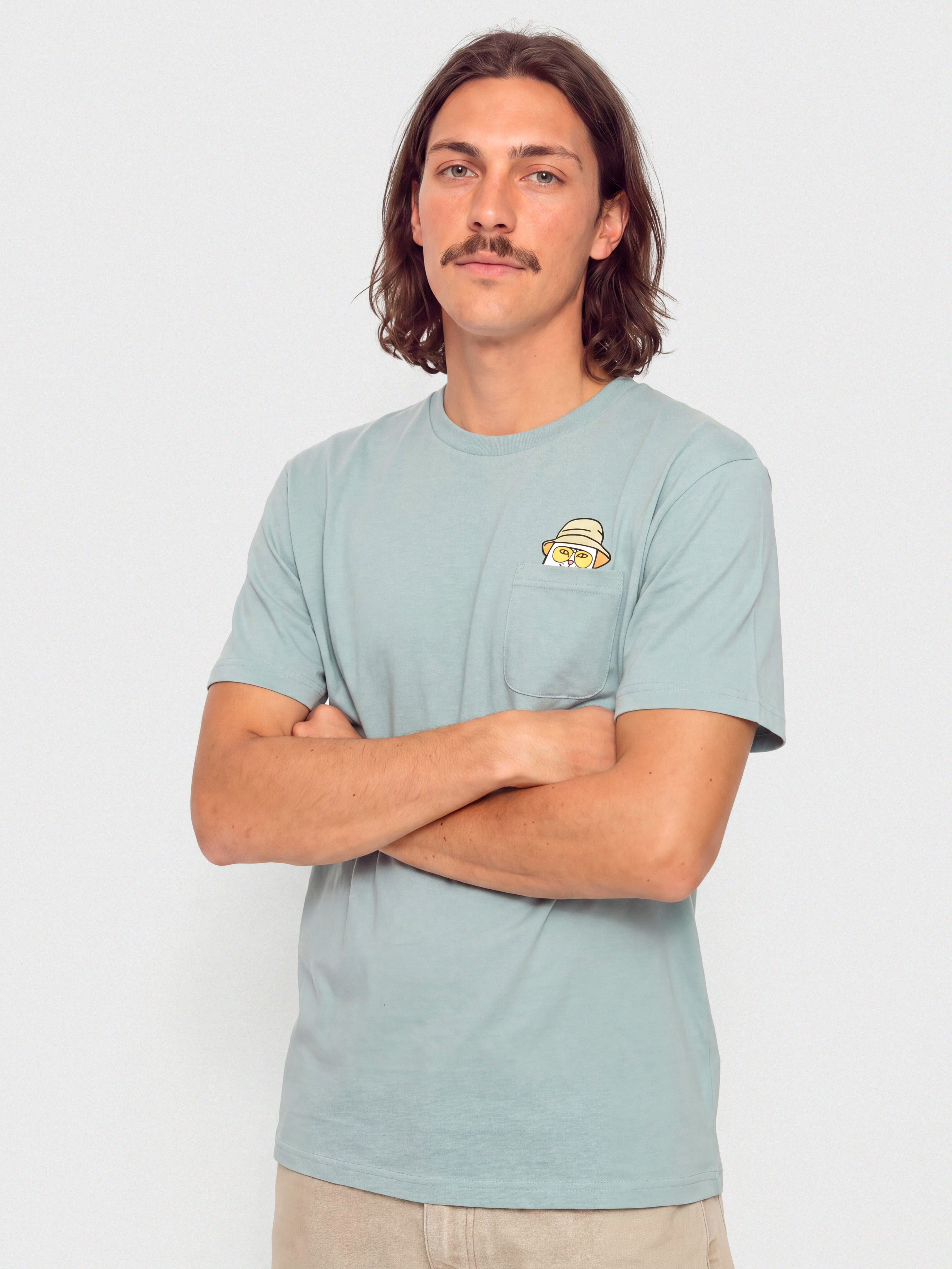 Футболка RipNDip Nermal S Thompson Pocket (silver blue)
