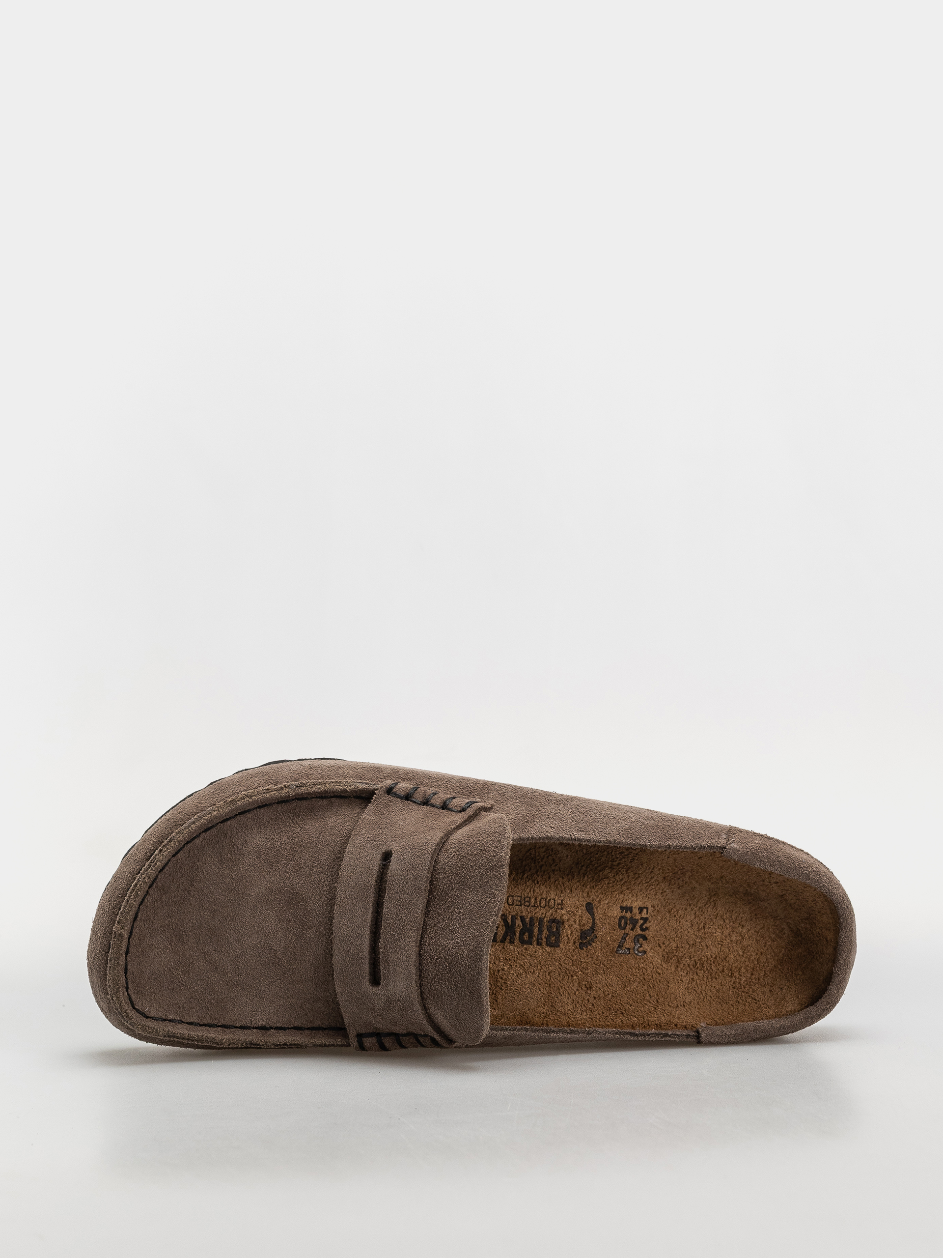 Шльопанці Birkenstock Naples Wrapped Suede Leather Narrow (concrete gray)