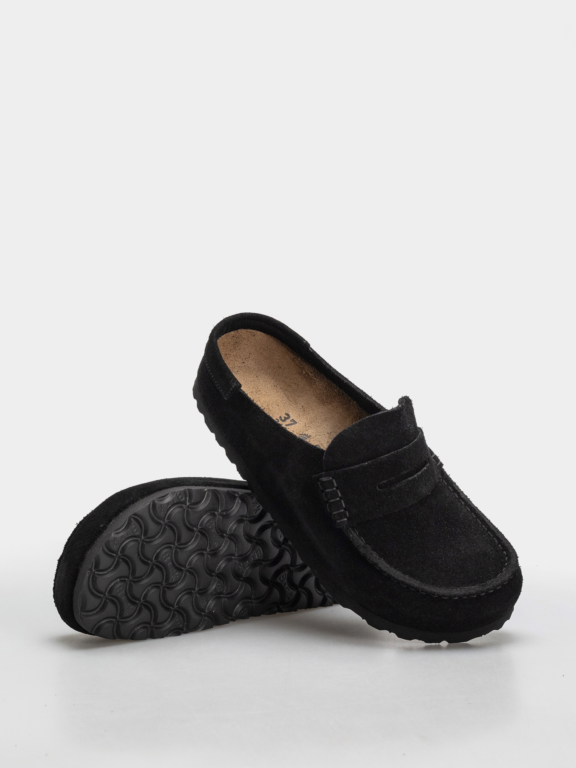 Шльопанці Birkenstock Naples Wrapped Suede Leather Narrow (black)