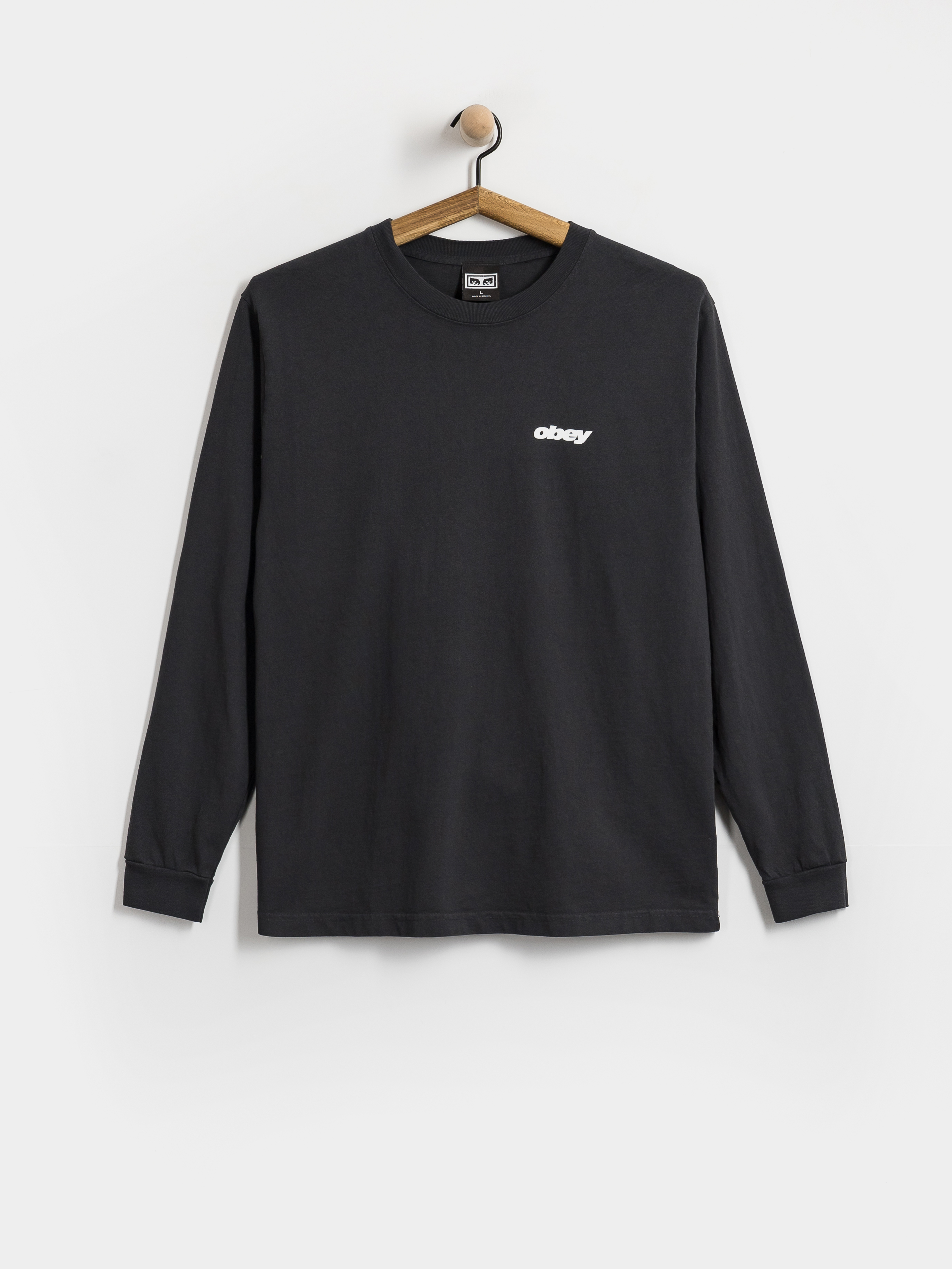 Лонгслів OBEY Vhs (pigment true vintage black)