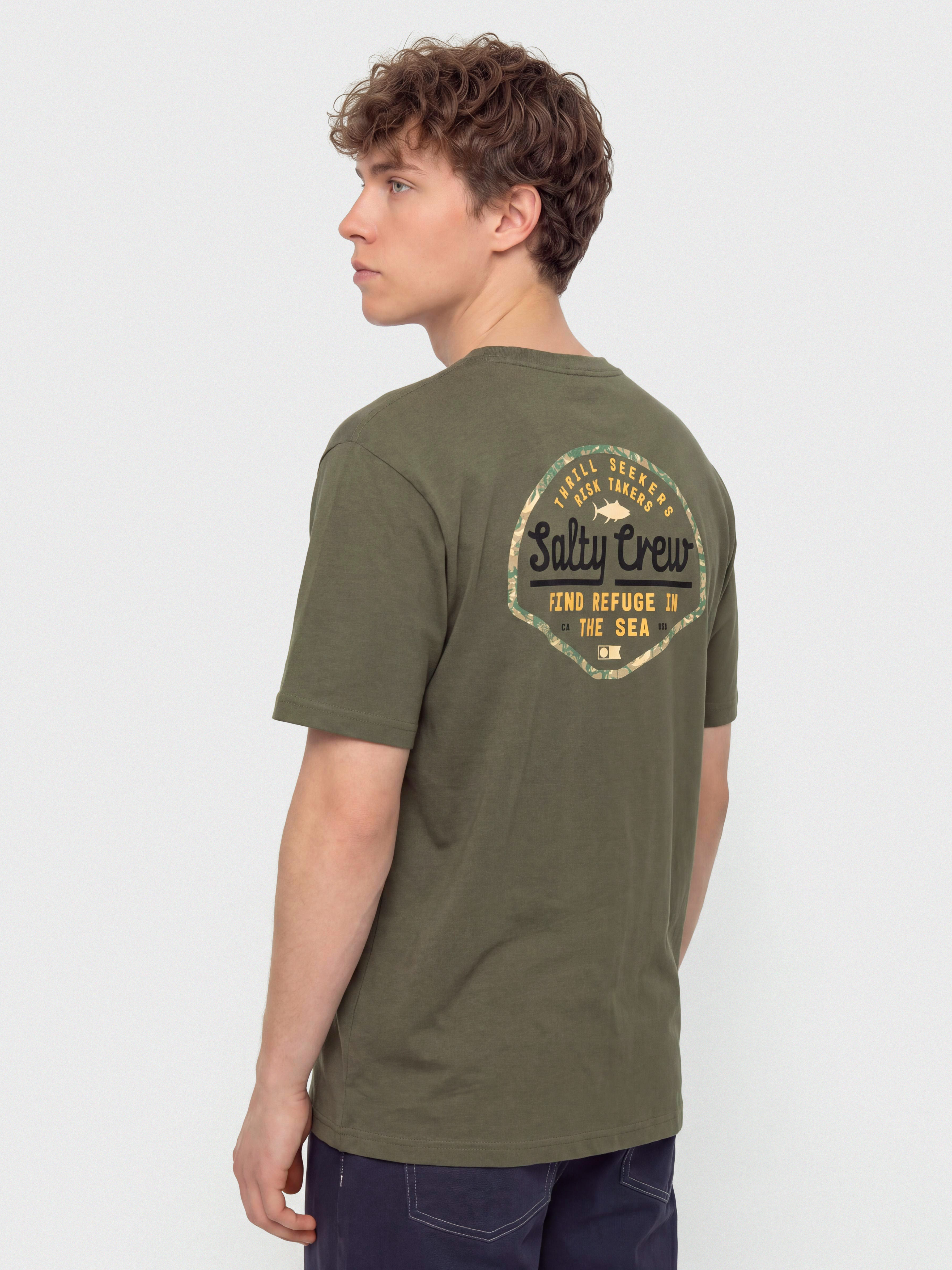 Футболка Salty Crew Border Fill Classic (dusty olive)