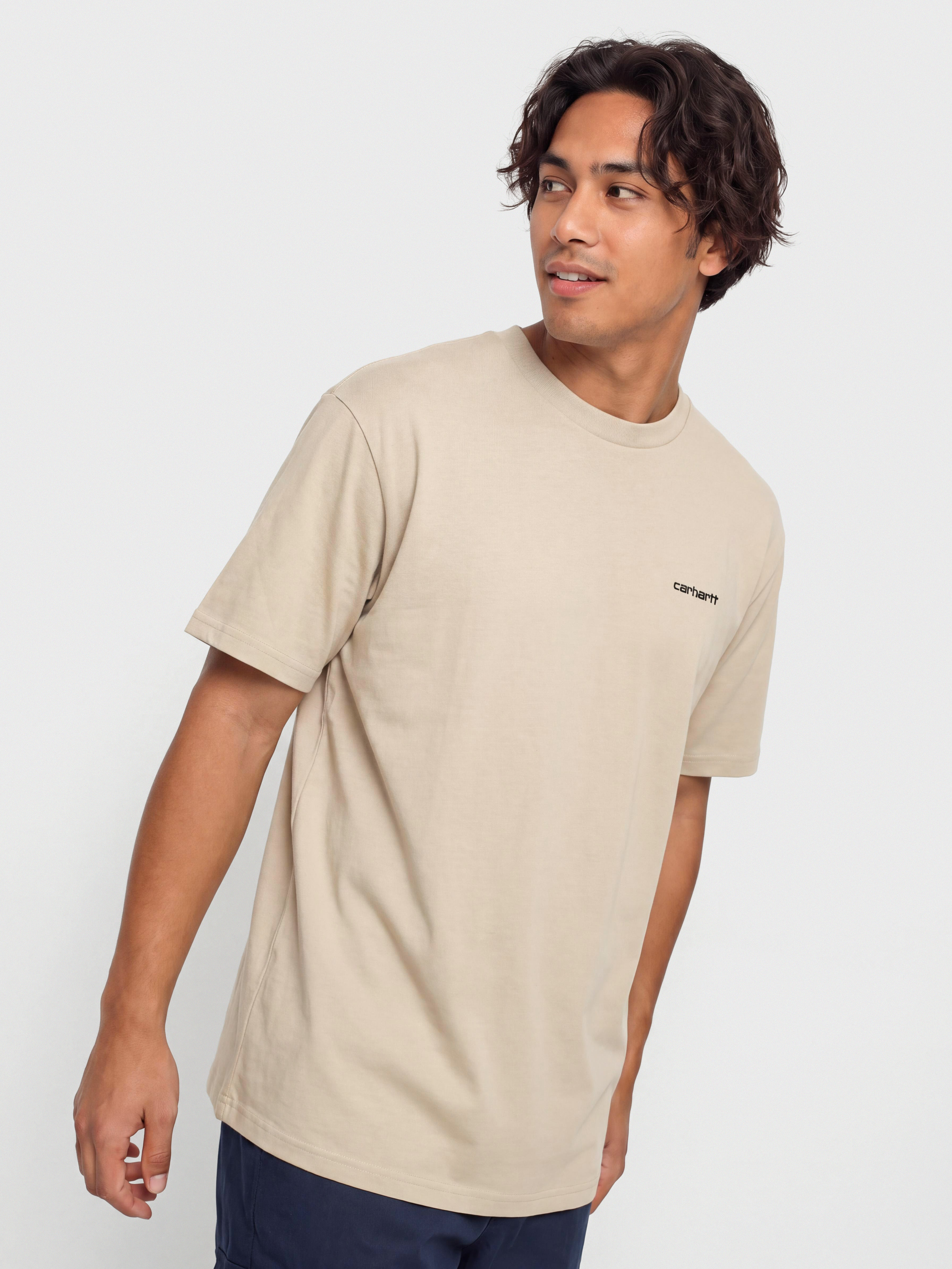 Футболка Carhartt WIP Script Embroidery (fleur de sel/black)